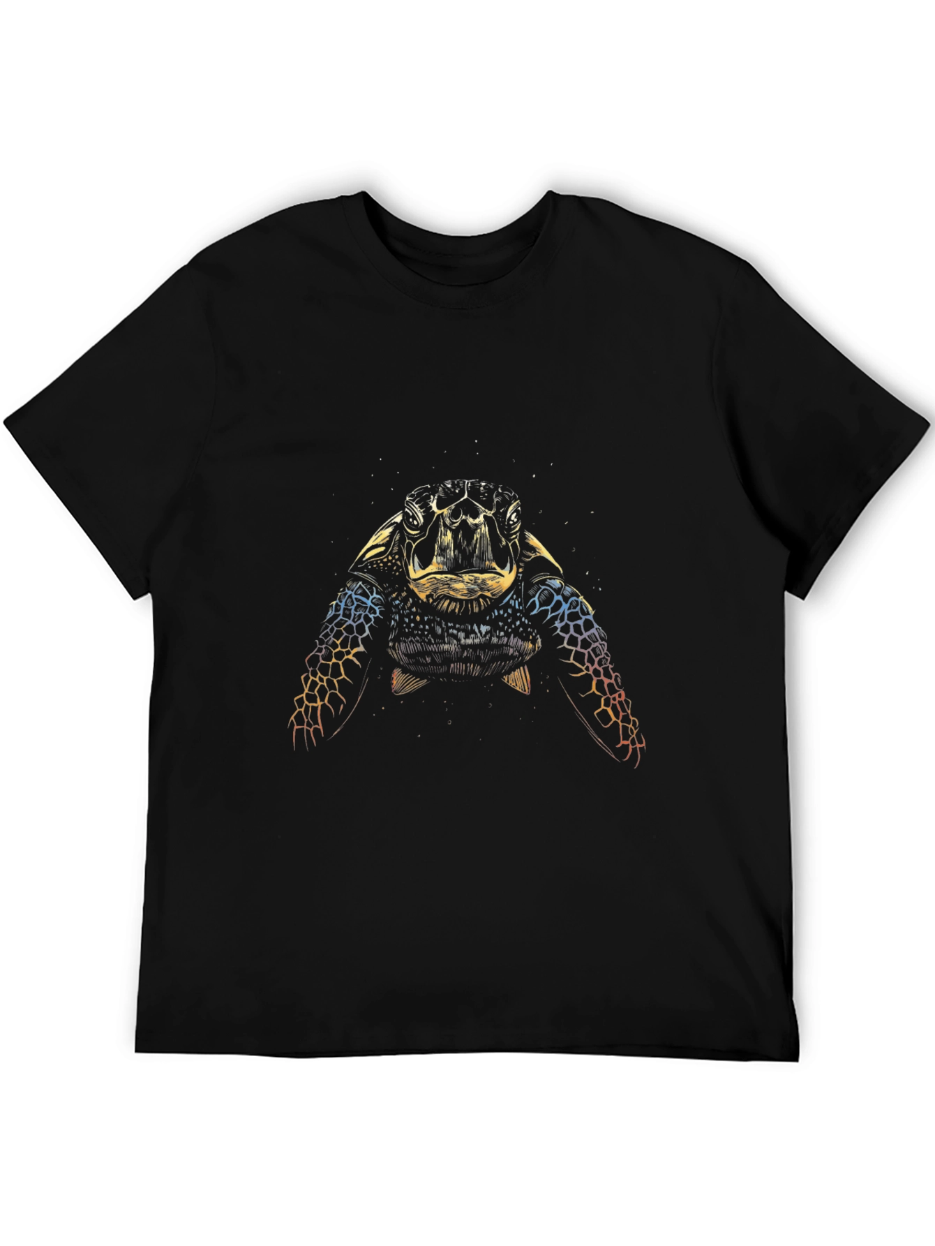 Sea Turtle Graphic Tee - Black Cotton Comfort