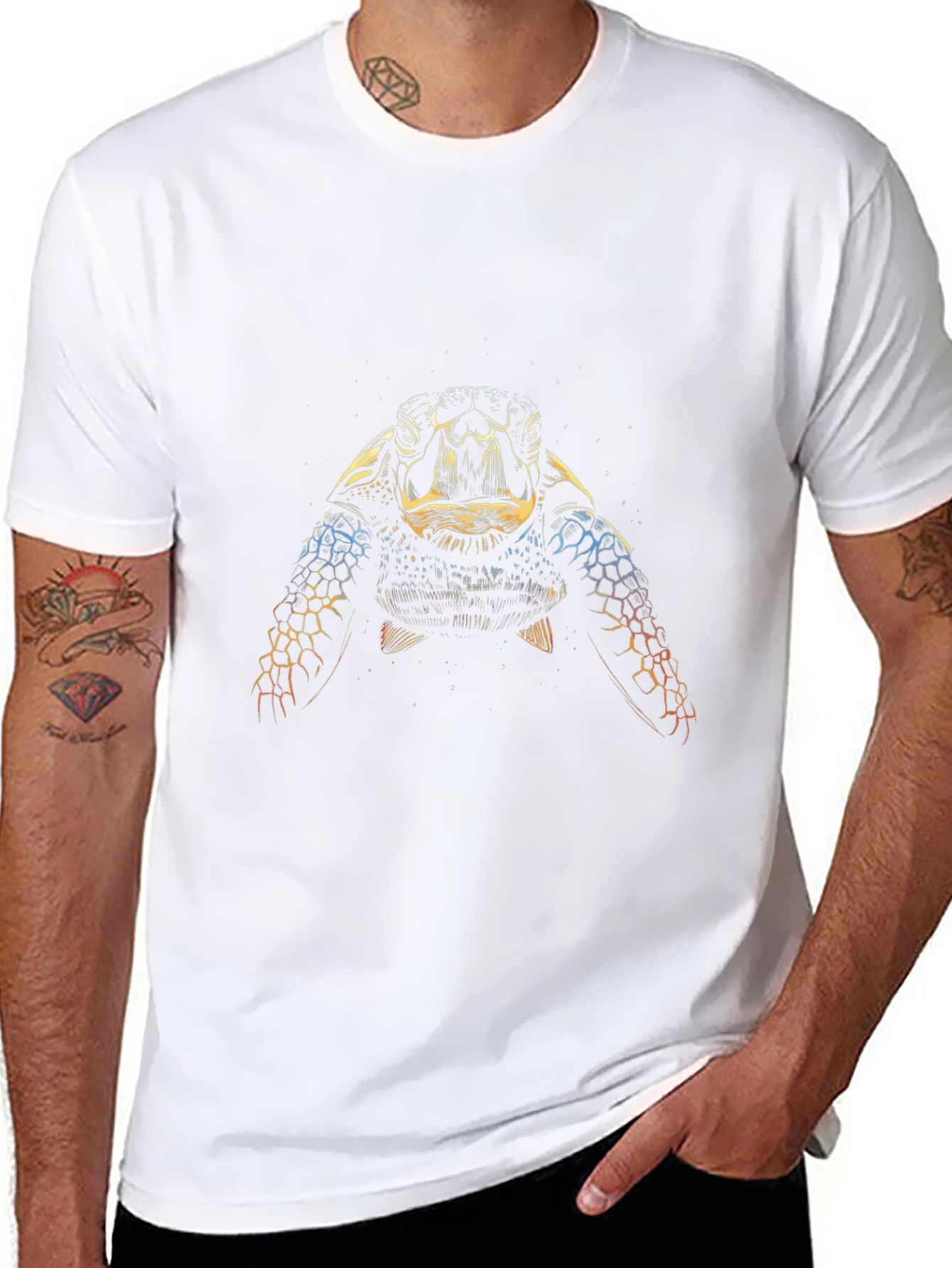 Sea Turtle Graphic Tee - Black Cotton Comfort