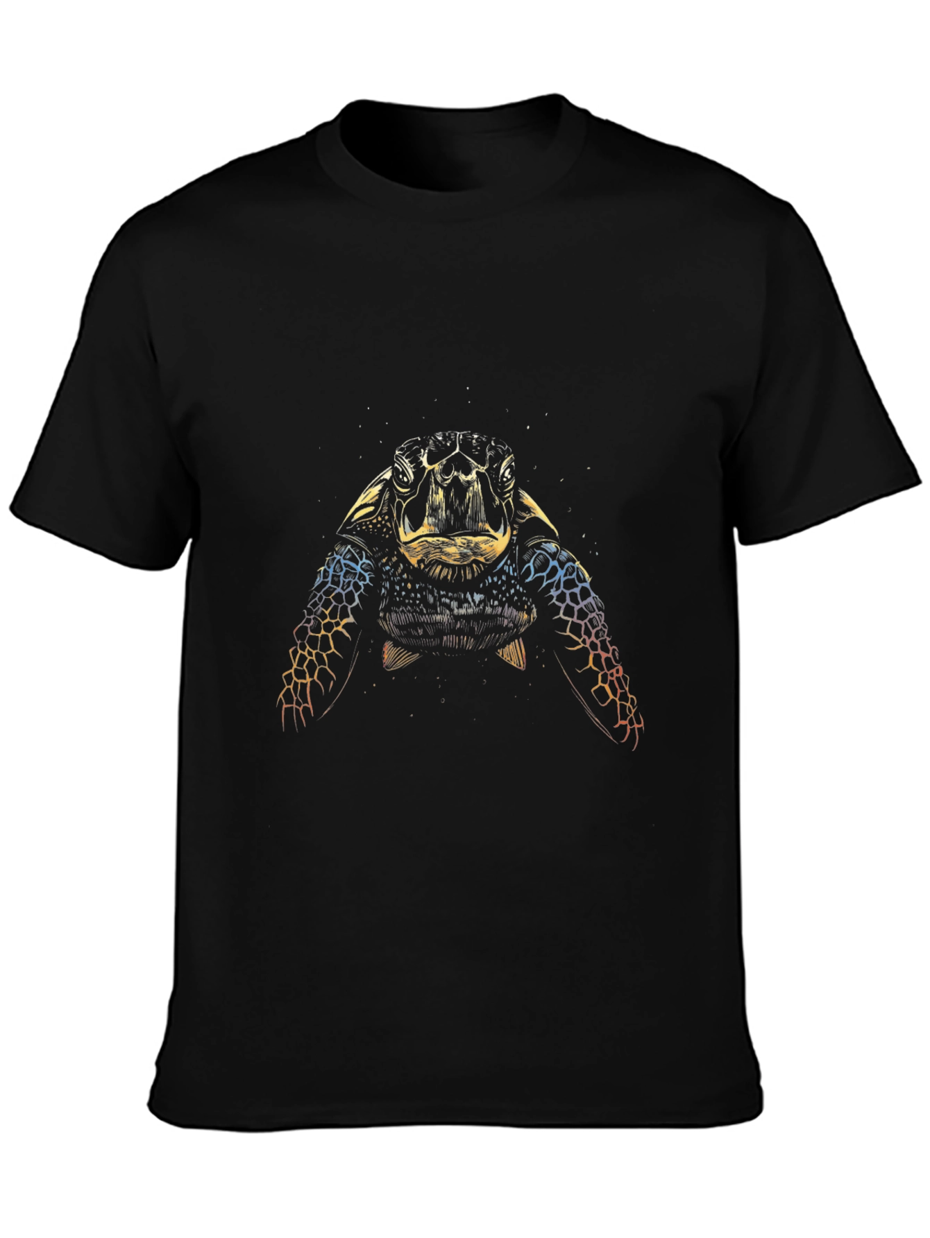 Sea Turtle Graphic Tee - Black Cotton Comfort