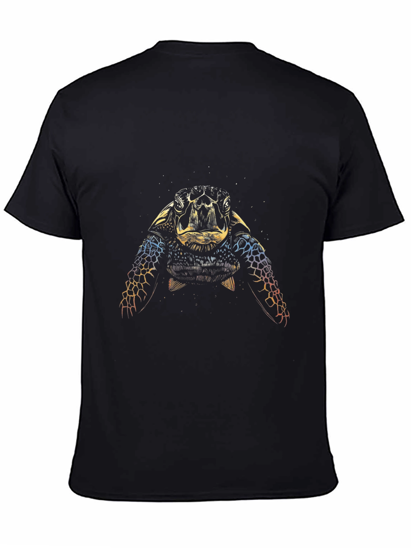 Sea Turtle Graphic Tee - Black Cotton Comfort