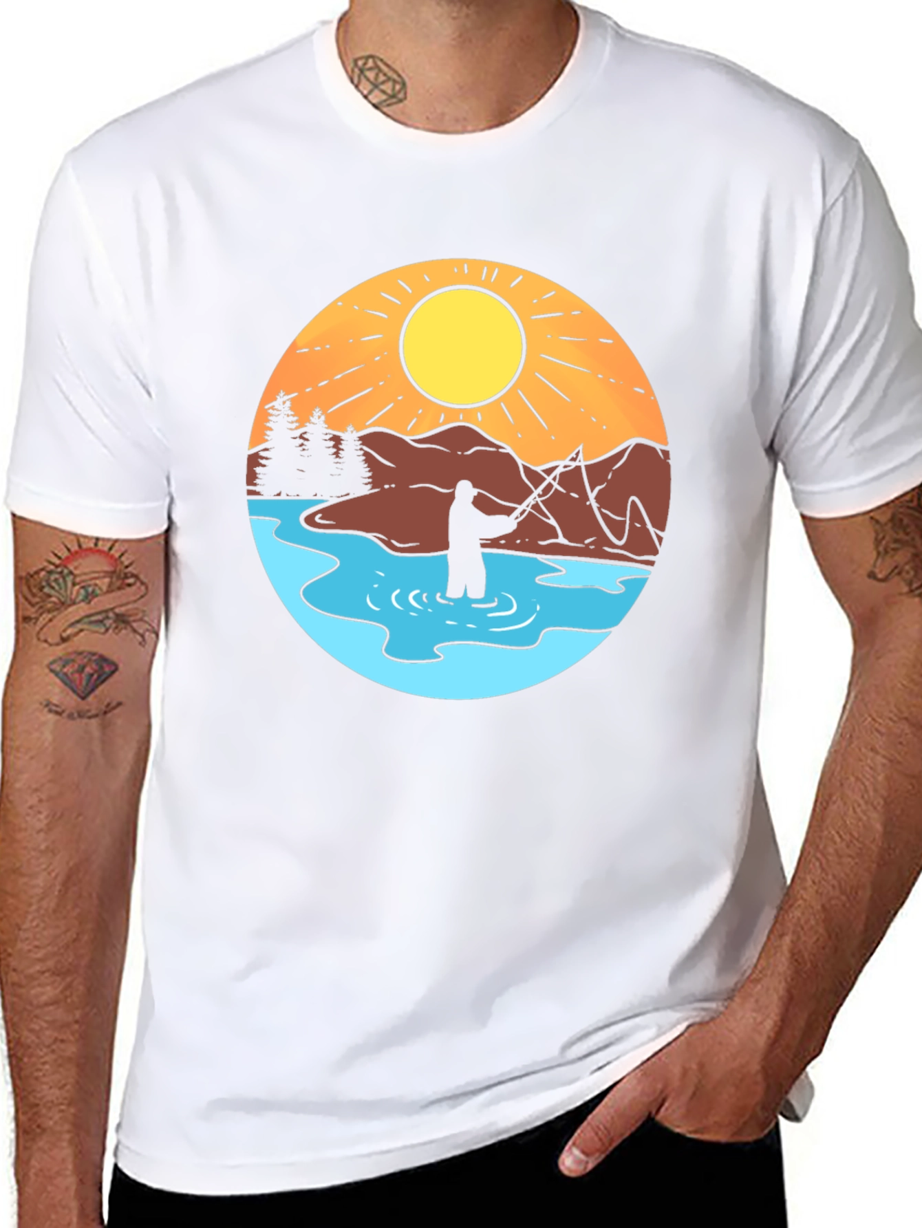 Fisherman Graphic Tee - Outdoor Adventure Shirt