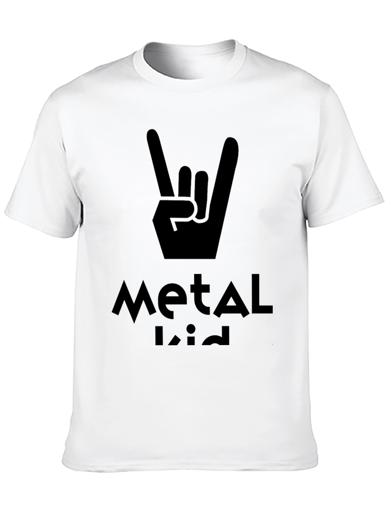 Metal Kid Black T-Shirt Rock On Hand