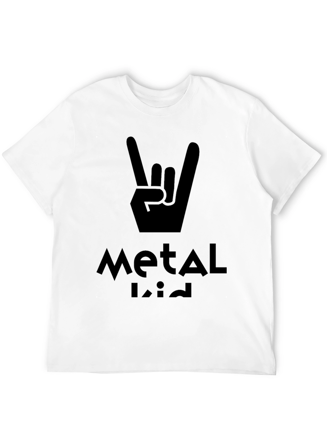 Metal Kid Black T-Shirt Rock On Hand