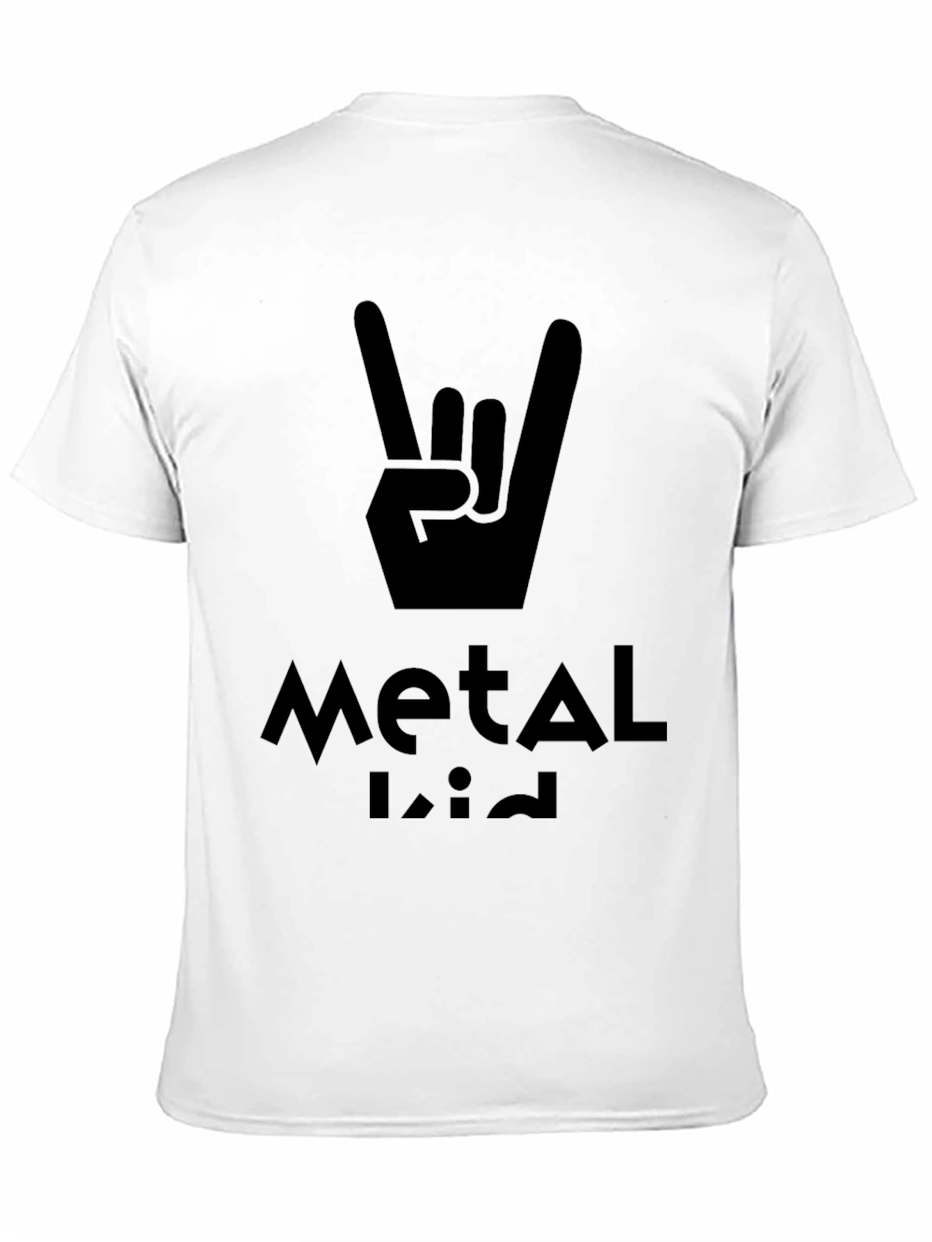 Metal Kid Black T-Shirt Rock On Hand