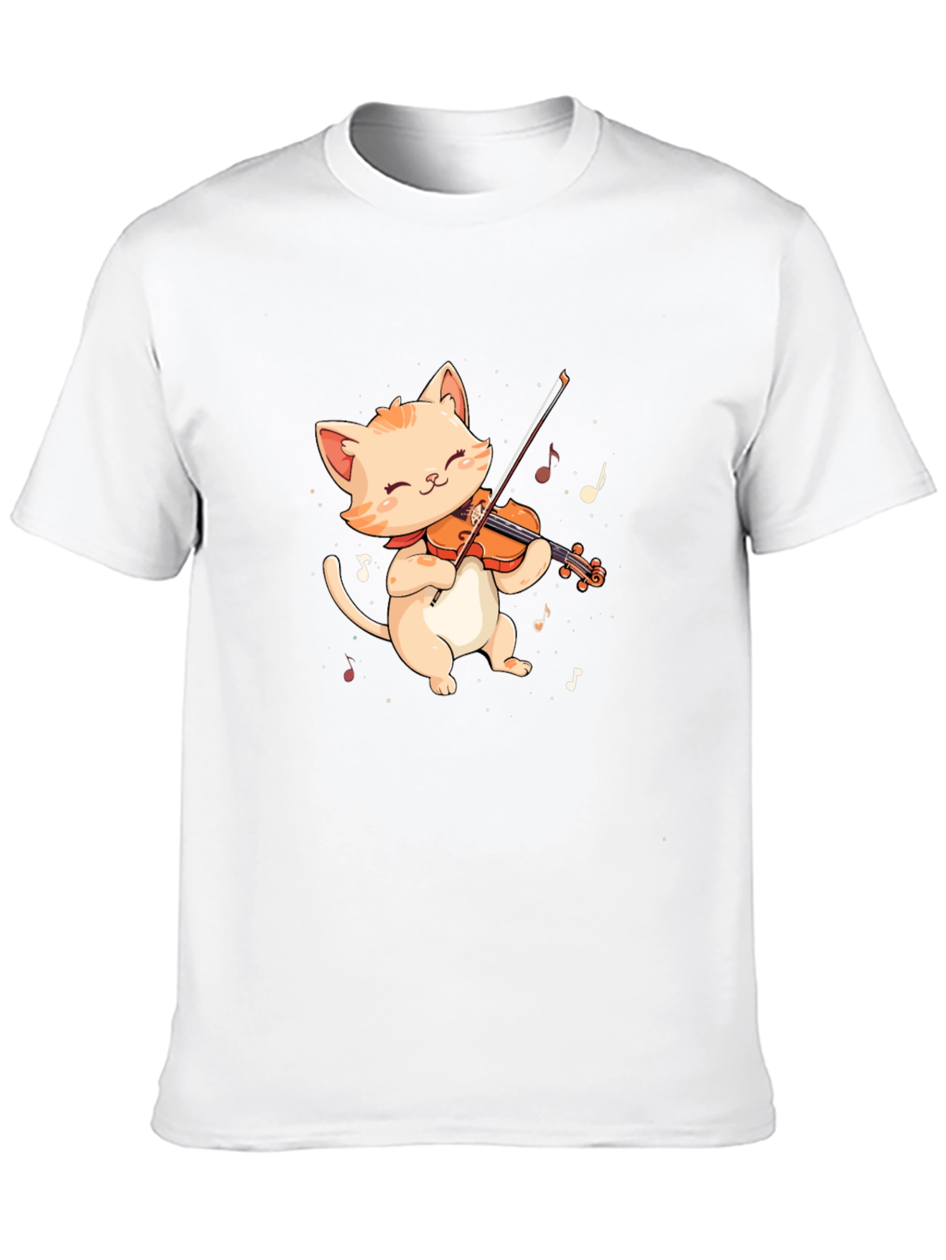 Cat Violinist Graphic Tee - Musical Kitten T-Shirt