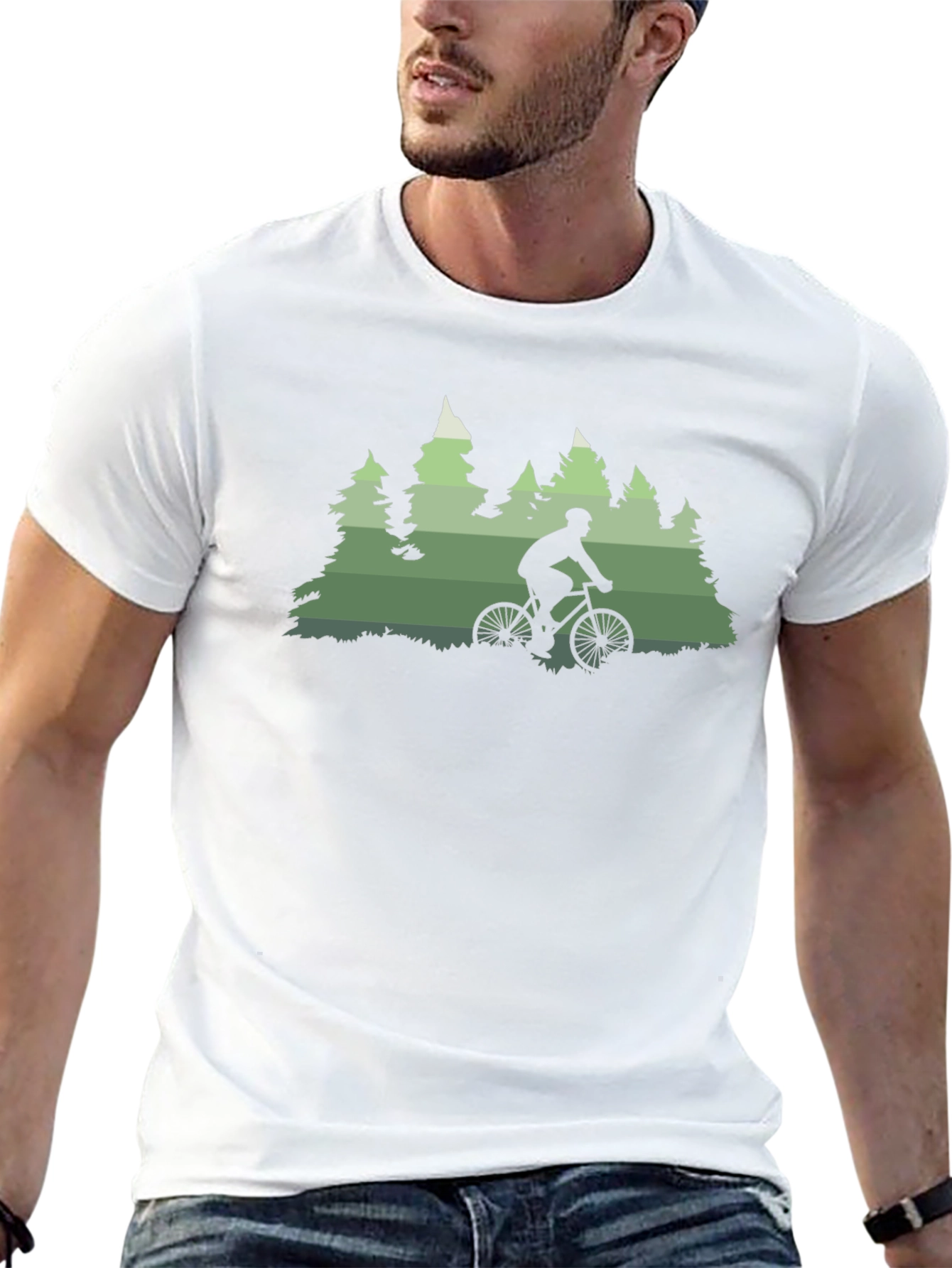 Mountain Biker in Forest T-Shirt