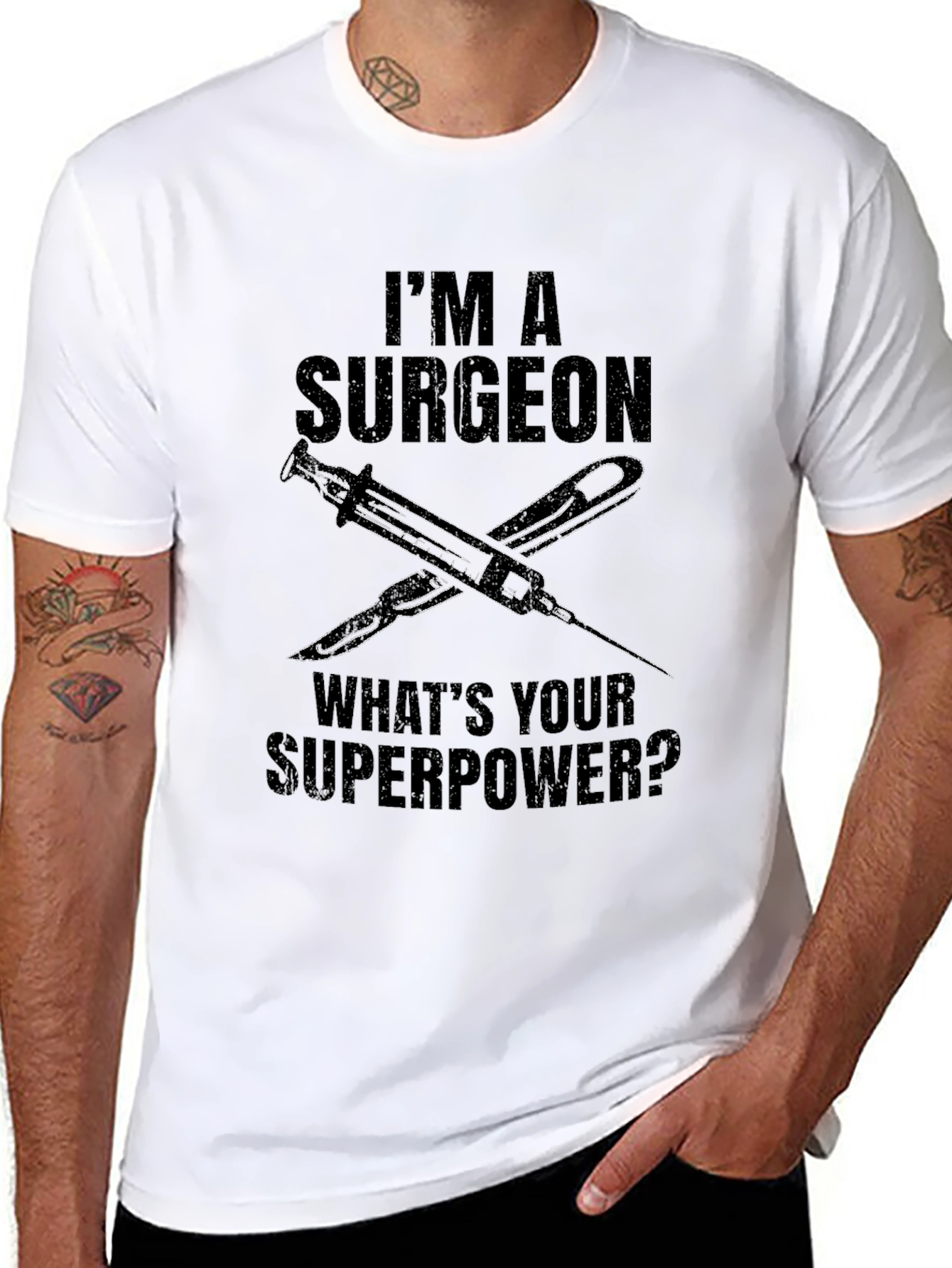 Surgeon Superpower Black T-Shirt - Medical Professional Pride