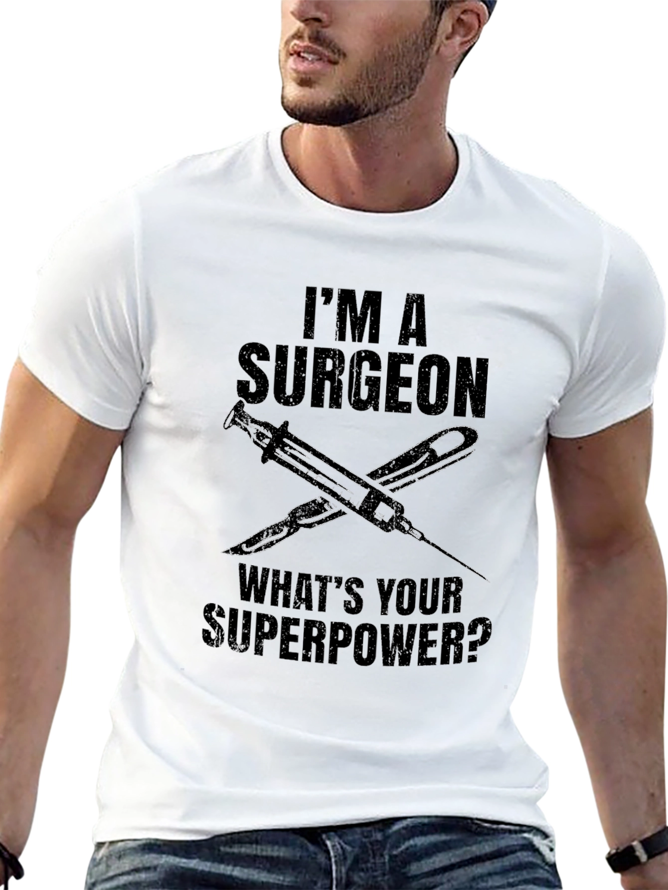 Surgeon Superpower Black T-Shirt - Medical Professional Pride