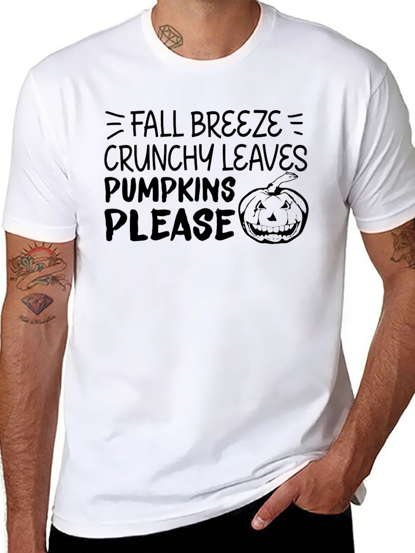 Fall Breeze T-Shirt - Crunchy Leaves & Pumpkins Please