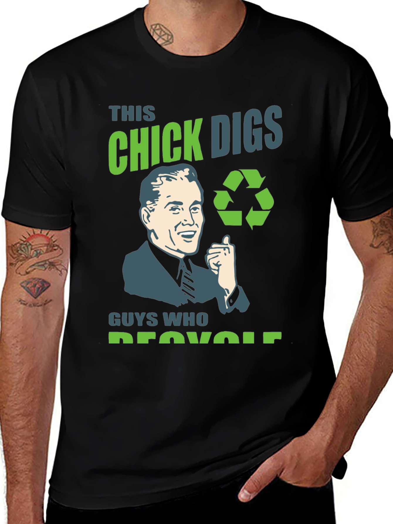 This Chick Digs Guys Who Recycle T-Shirt