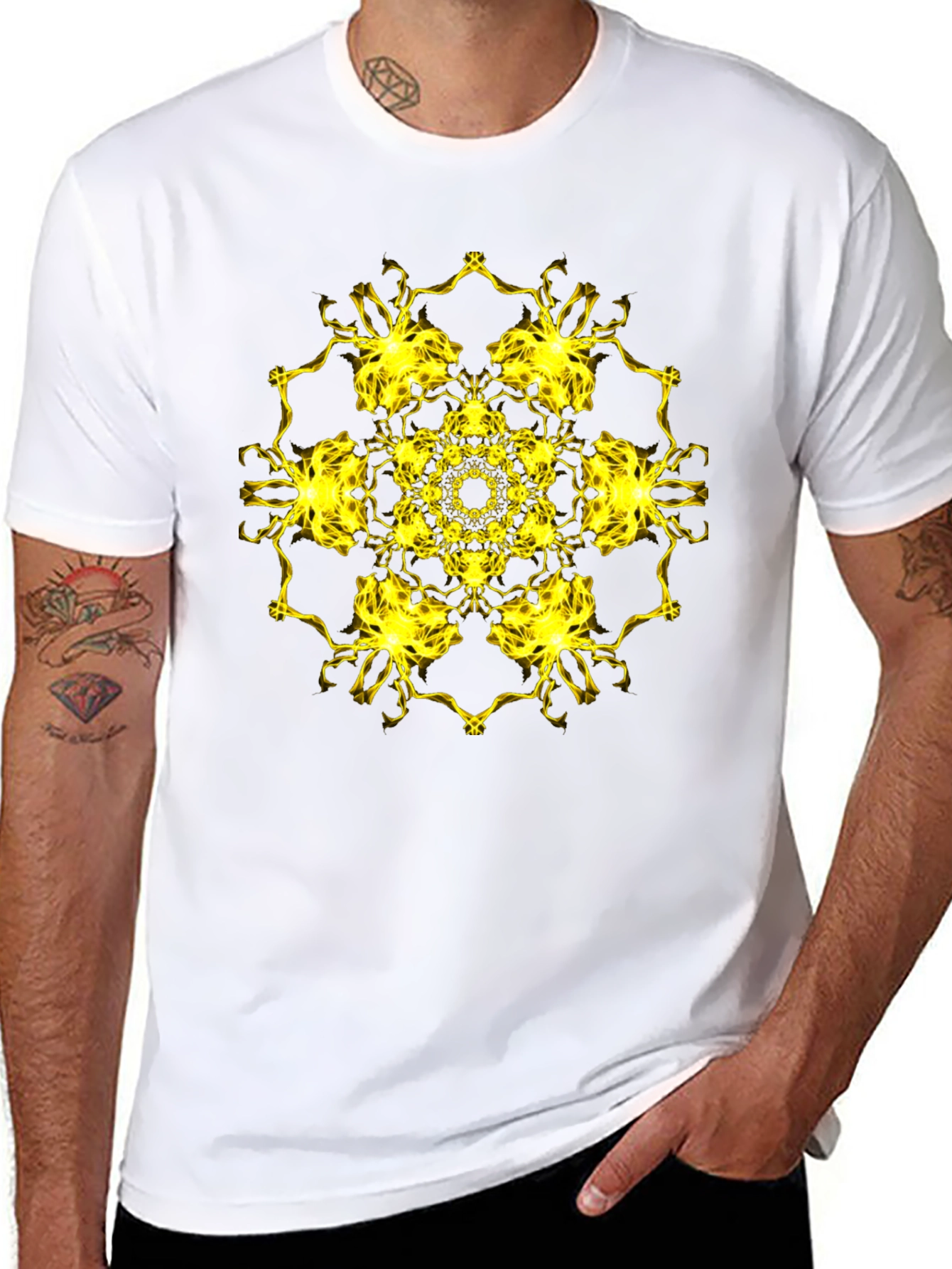 Electric Mandala Graphic Black T-Shirt