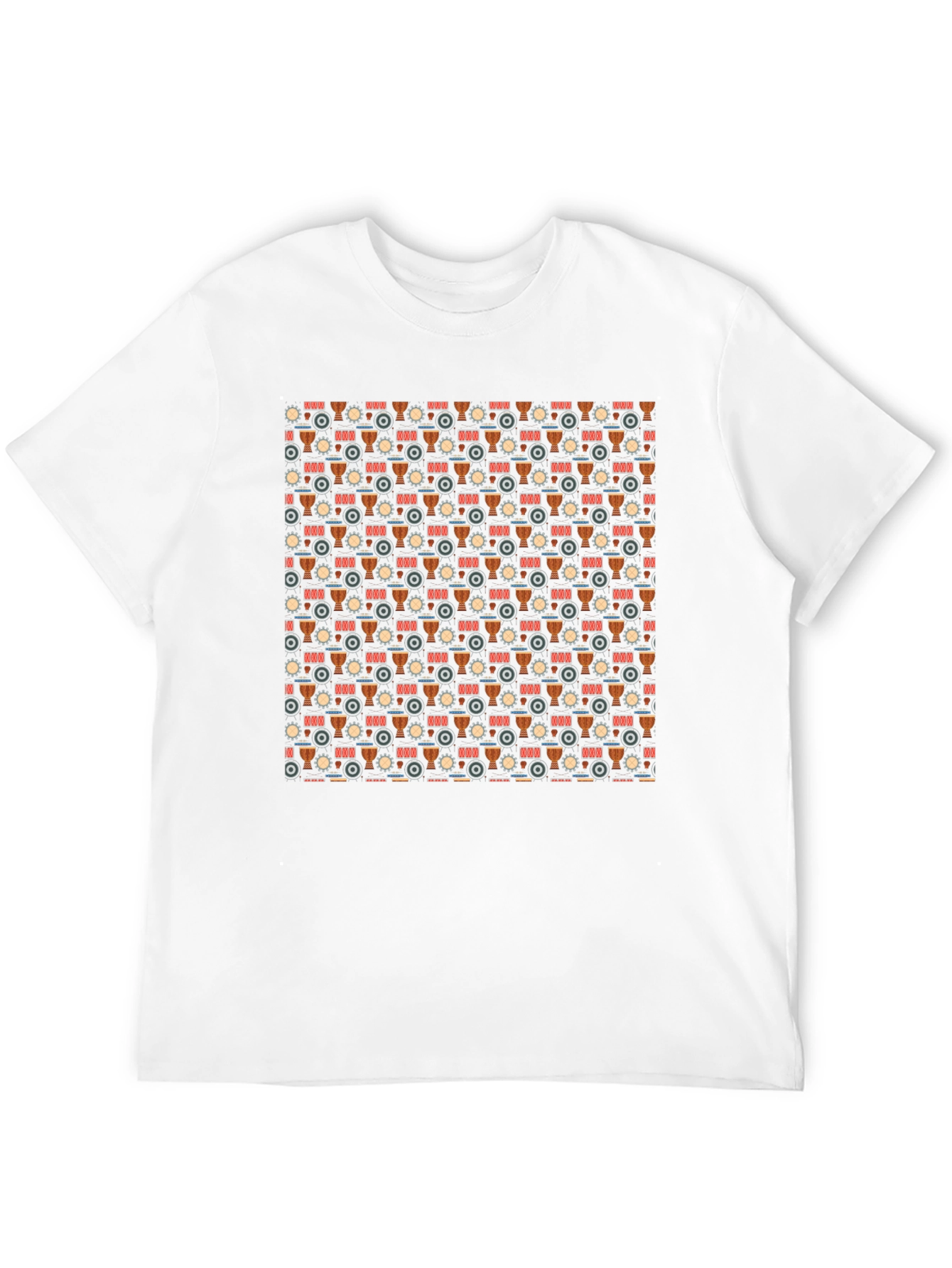 Drum Pattern Black T-Shirt
