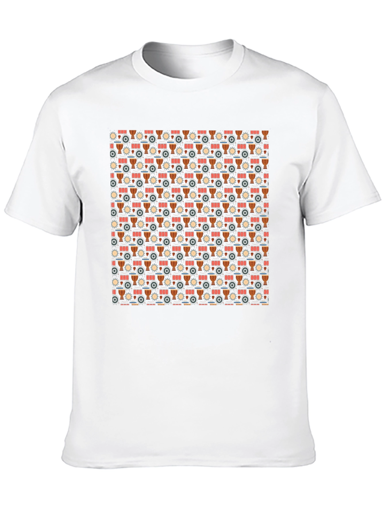 Drum Pattern Black T-Shirt