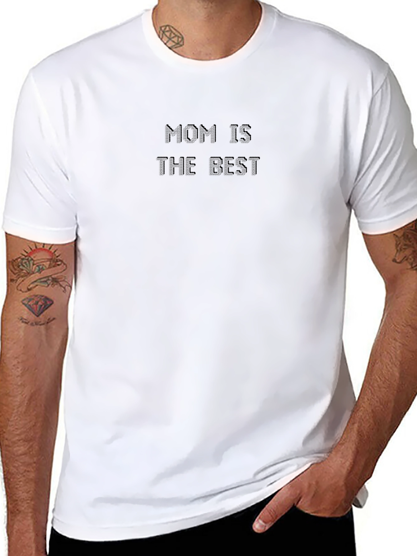 Mens Mom is The Best Black Graphic Tee