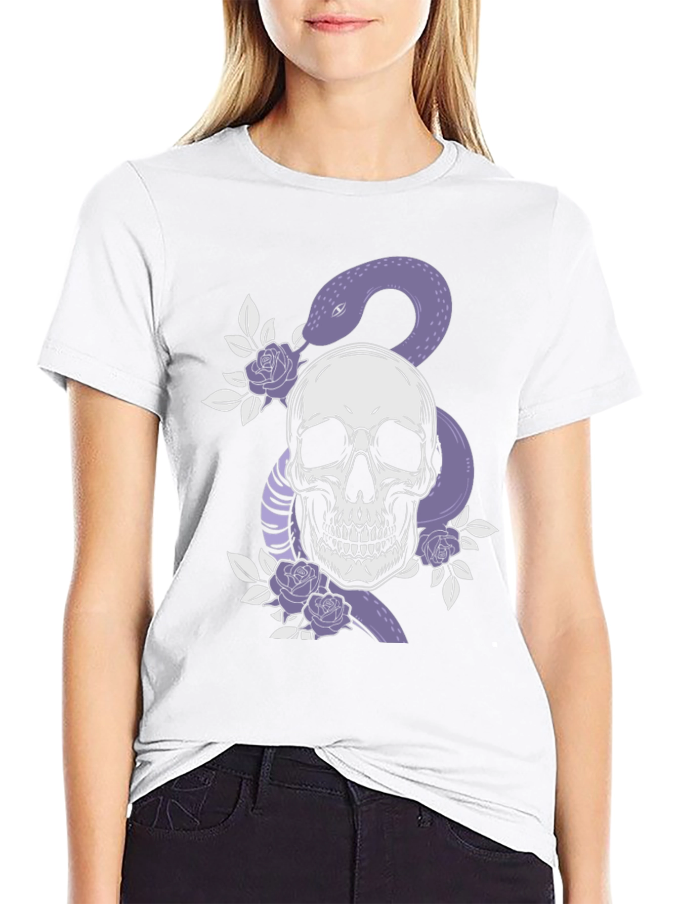 Skull & Snake Graphic Tee - Edgy Fashion