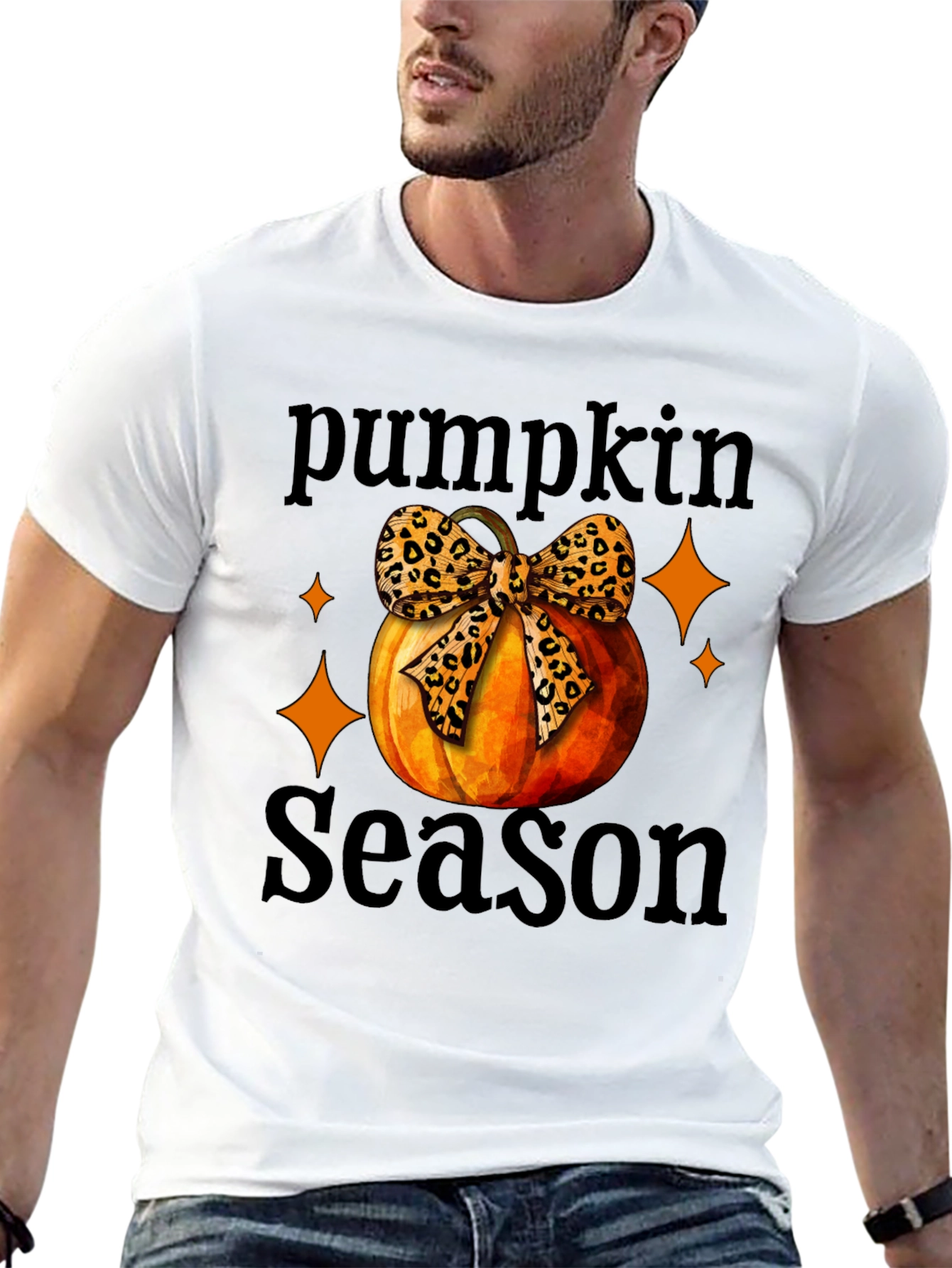 Pumpkin Season Leopard Bow T-Shirt