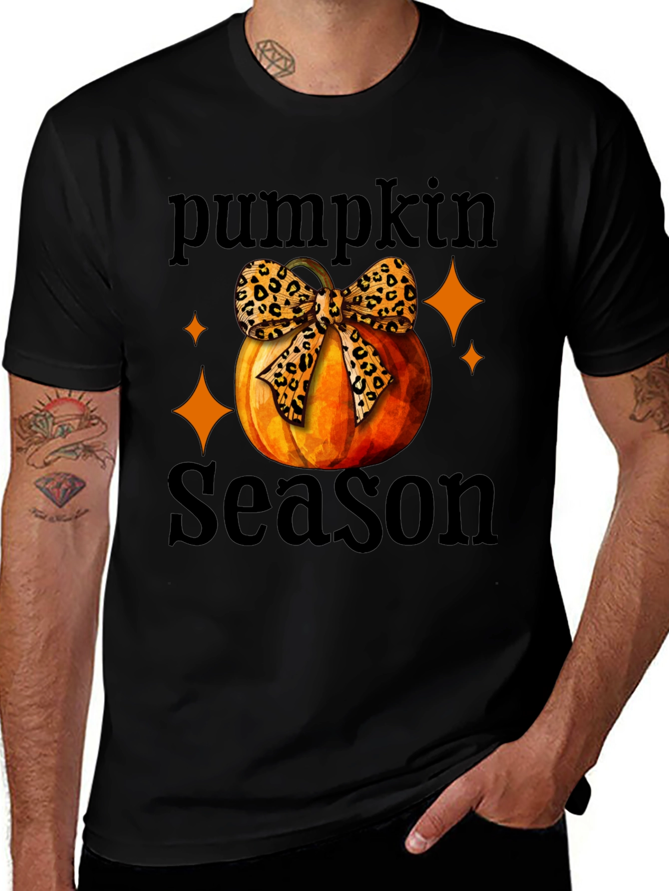 Pumpkin Season Leopard Bow T-Shirt