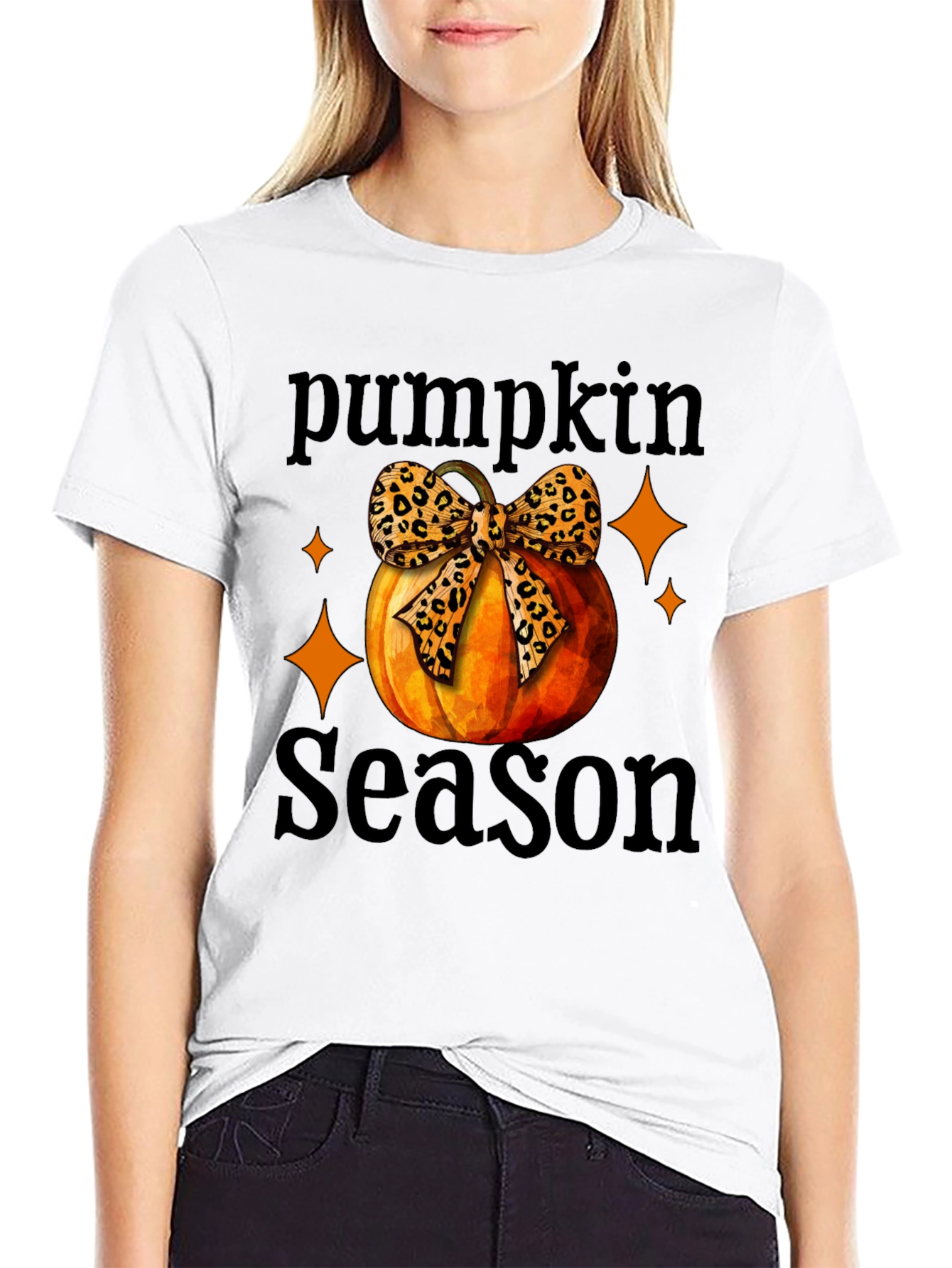 Pumpkin Season Leopard Bow T-Shirt