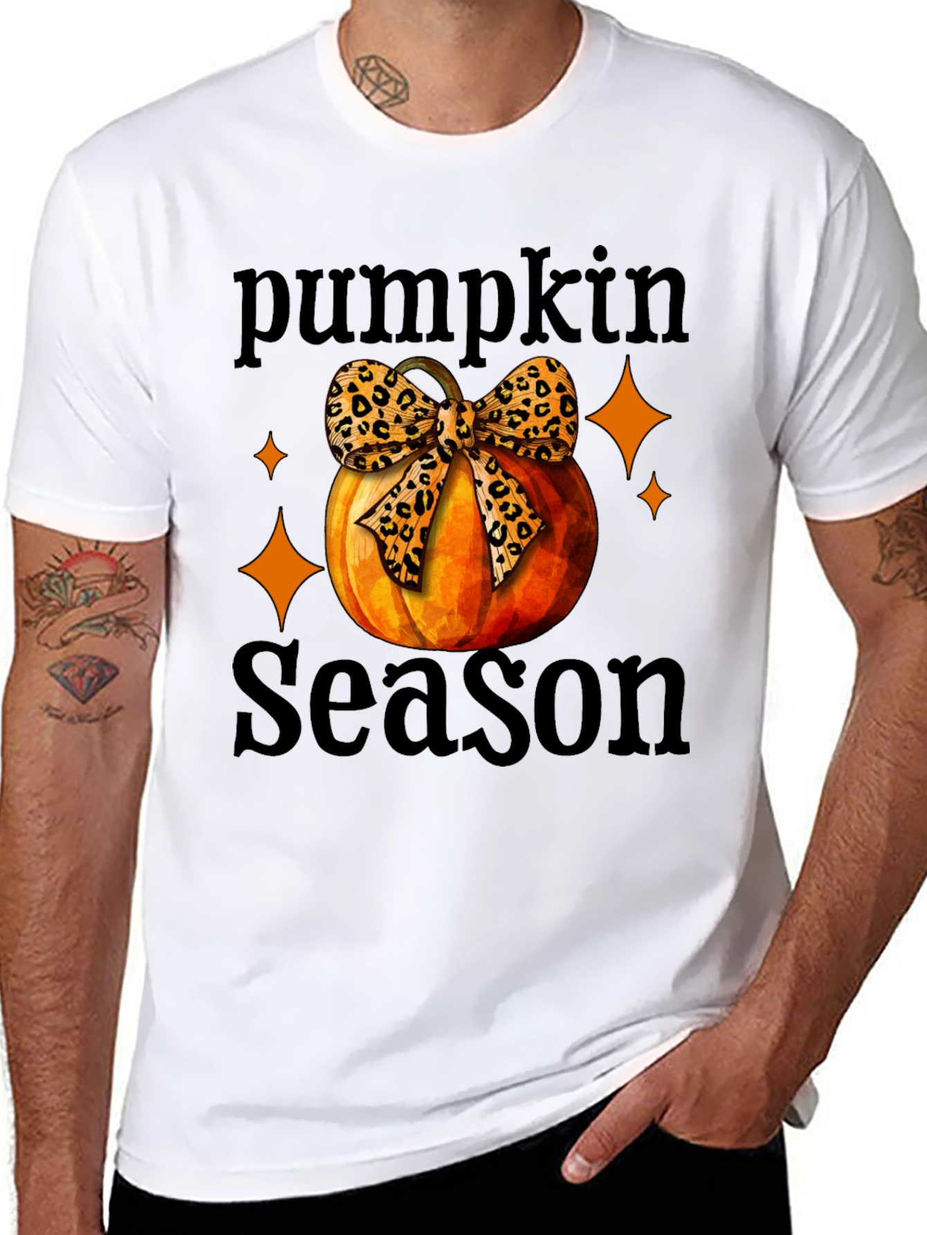 Pumpkin Season Leopard Bow T-Shirt