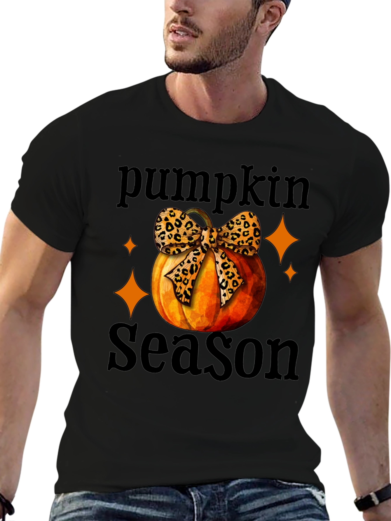 Pumpkin Season Leopard Bow T-Shirt