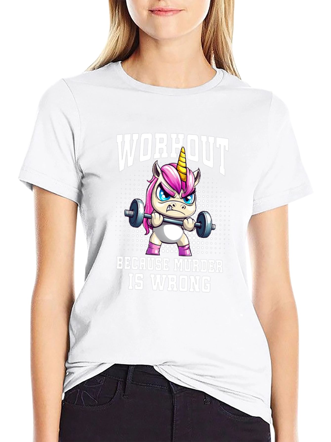 Workout Because Murder is Wrong Graphic T-Shirt