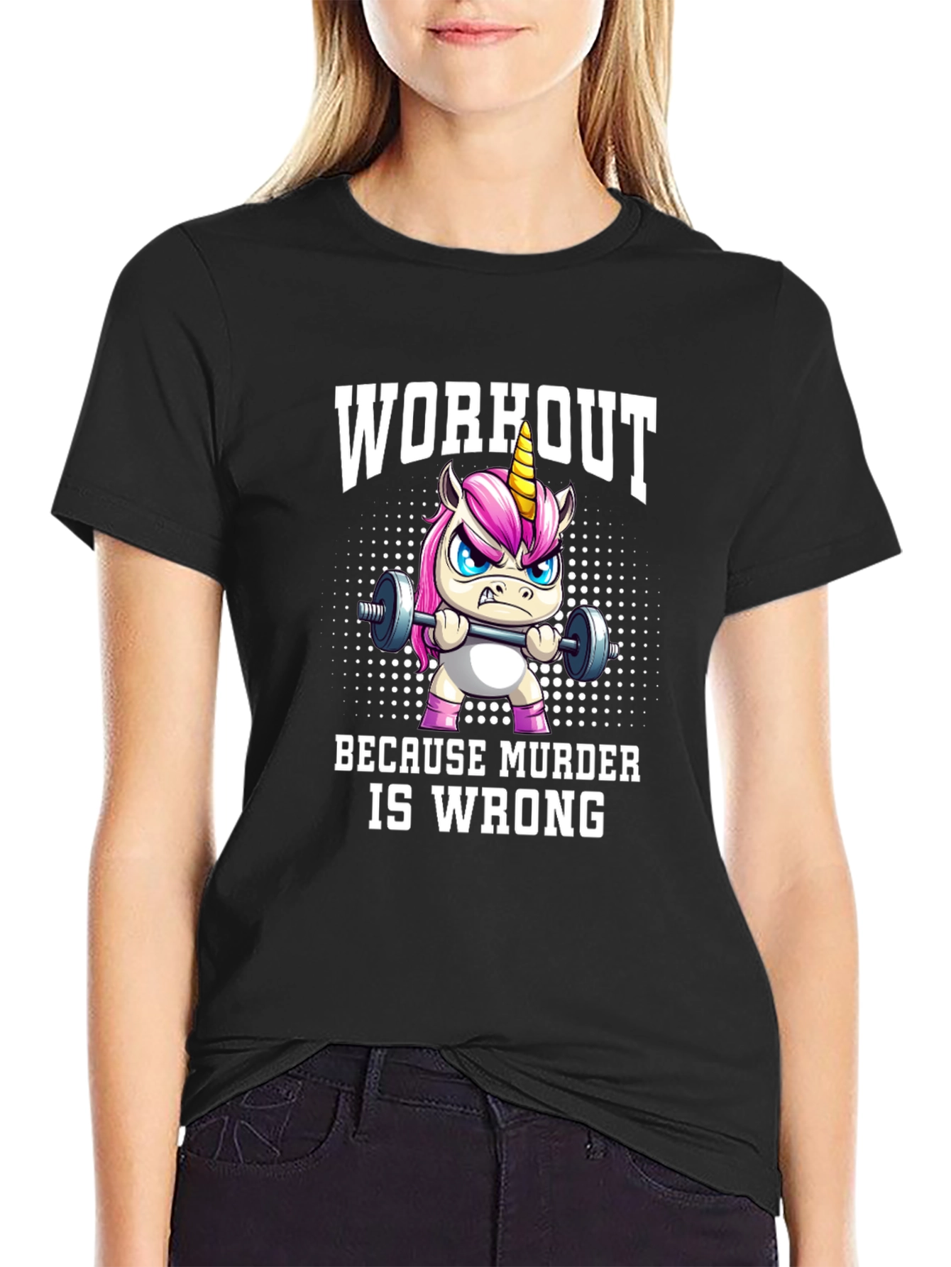 Workout Because Murder is Wrong Graphic T-Shirt