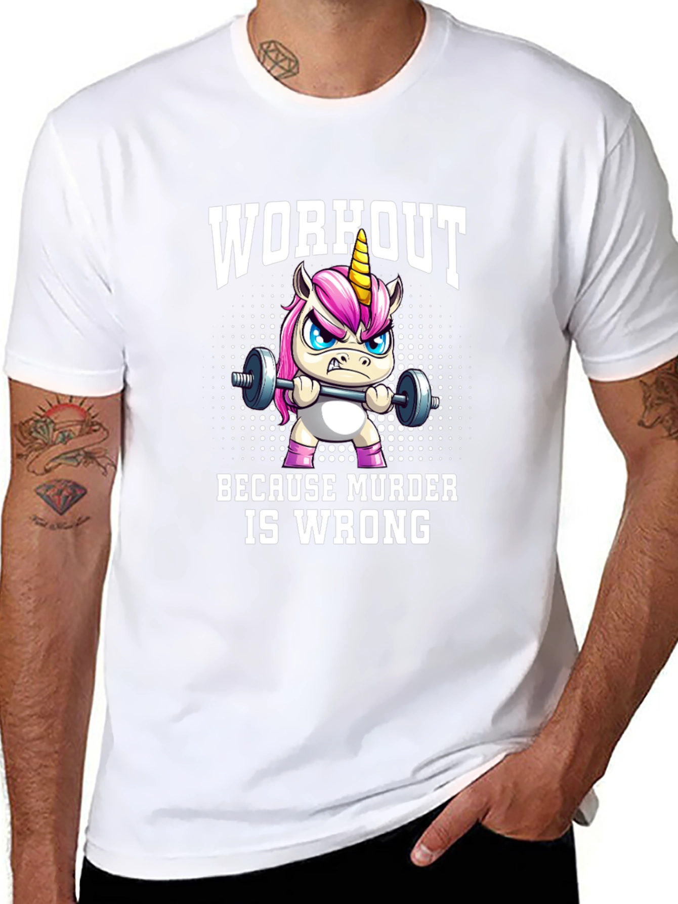 Workout Because Murder is Wrong Graphic T-Shirt