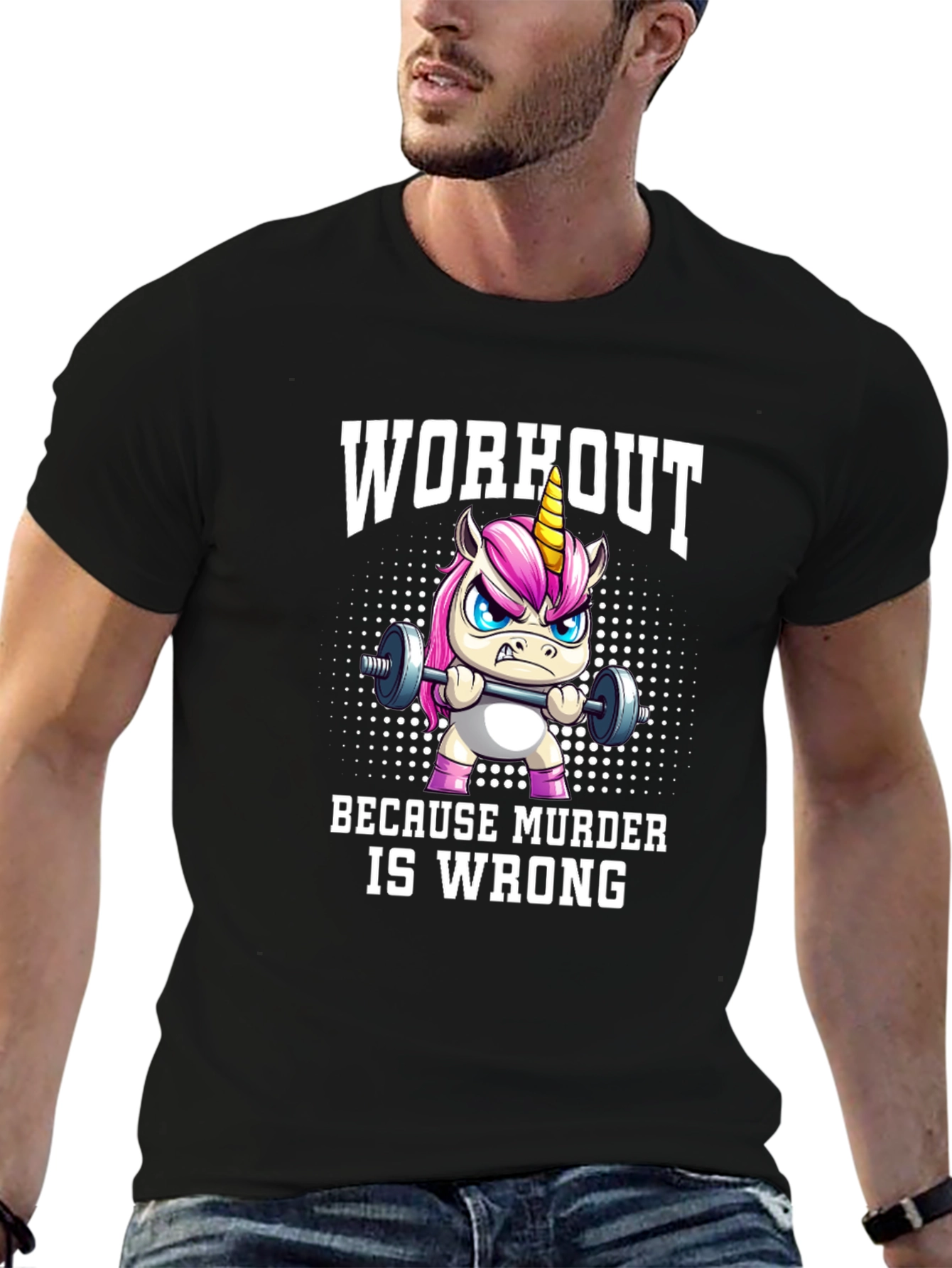 Workout Because Murder is Wrong Graphic T-Shirt