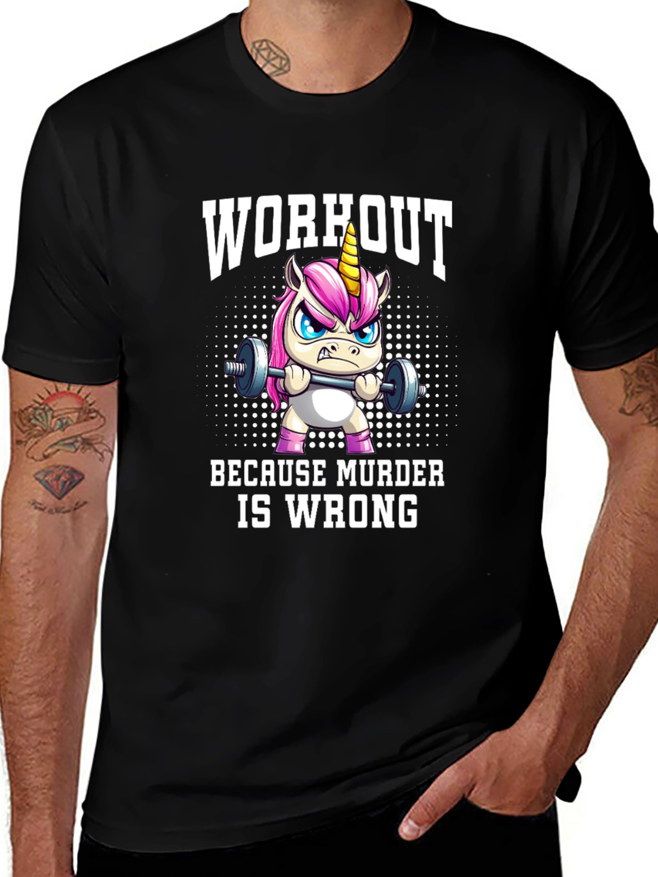 Workout Because Murder is Wrong Graphic T-Shirt