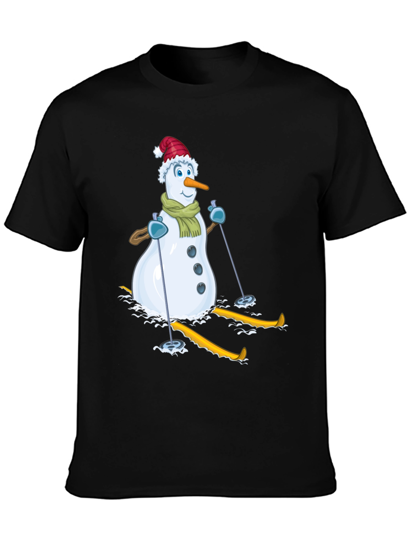 Snowman Skiing Holiday T-Shirt