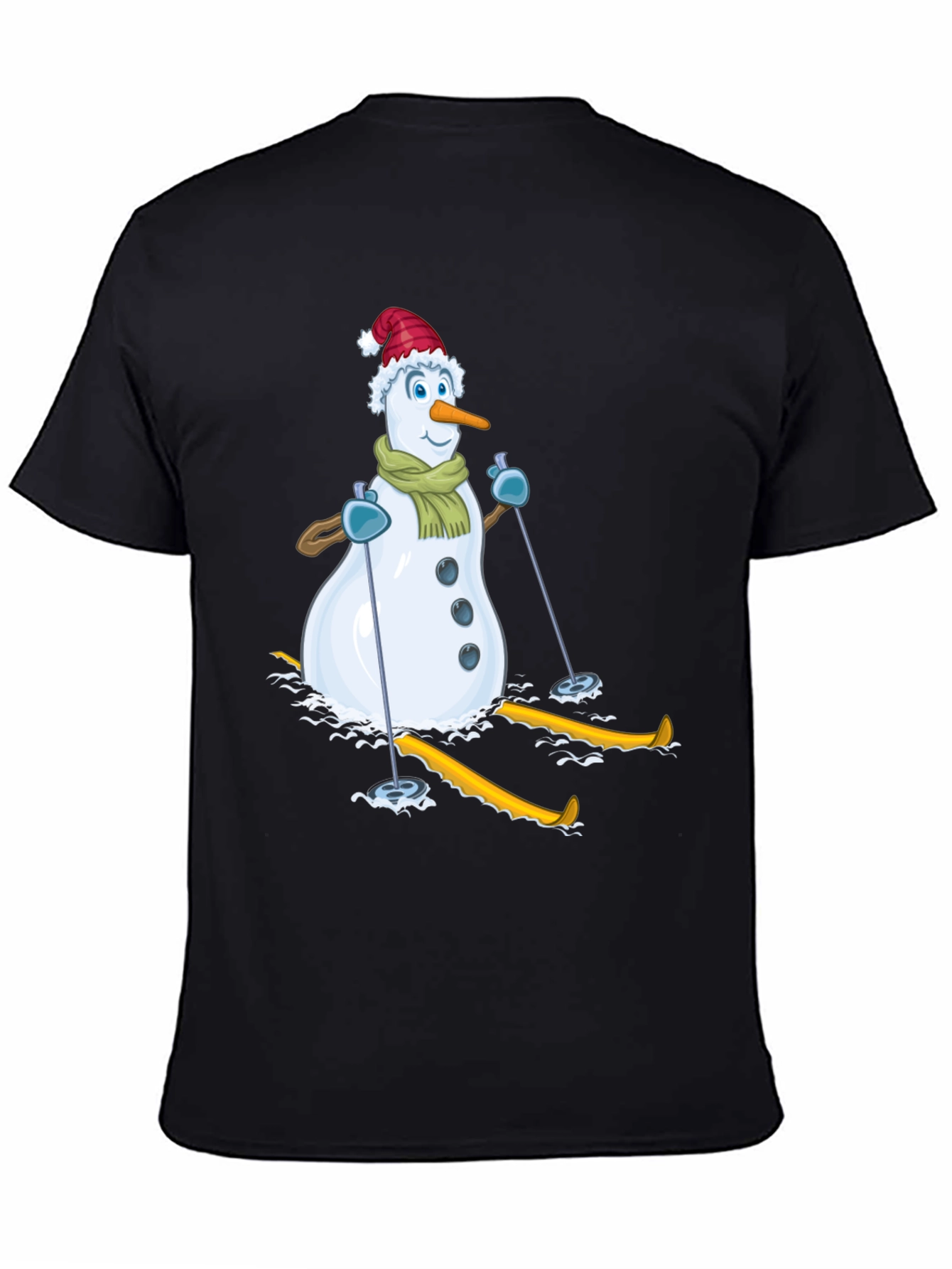 Snowman Skiing Holiday T-Shirt