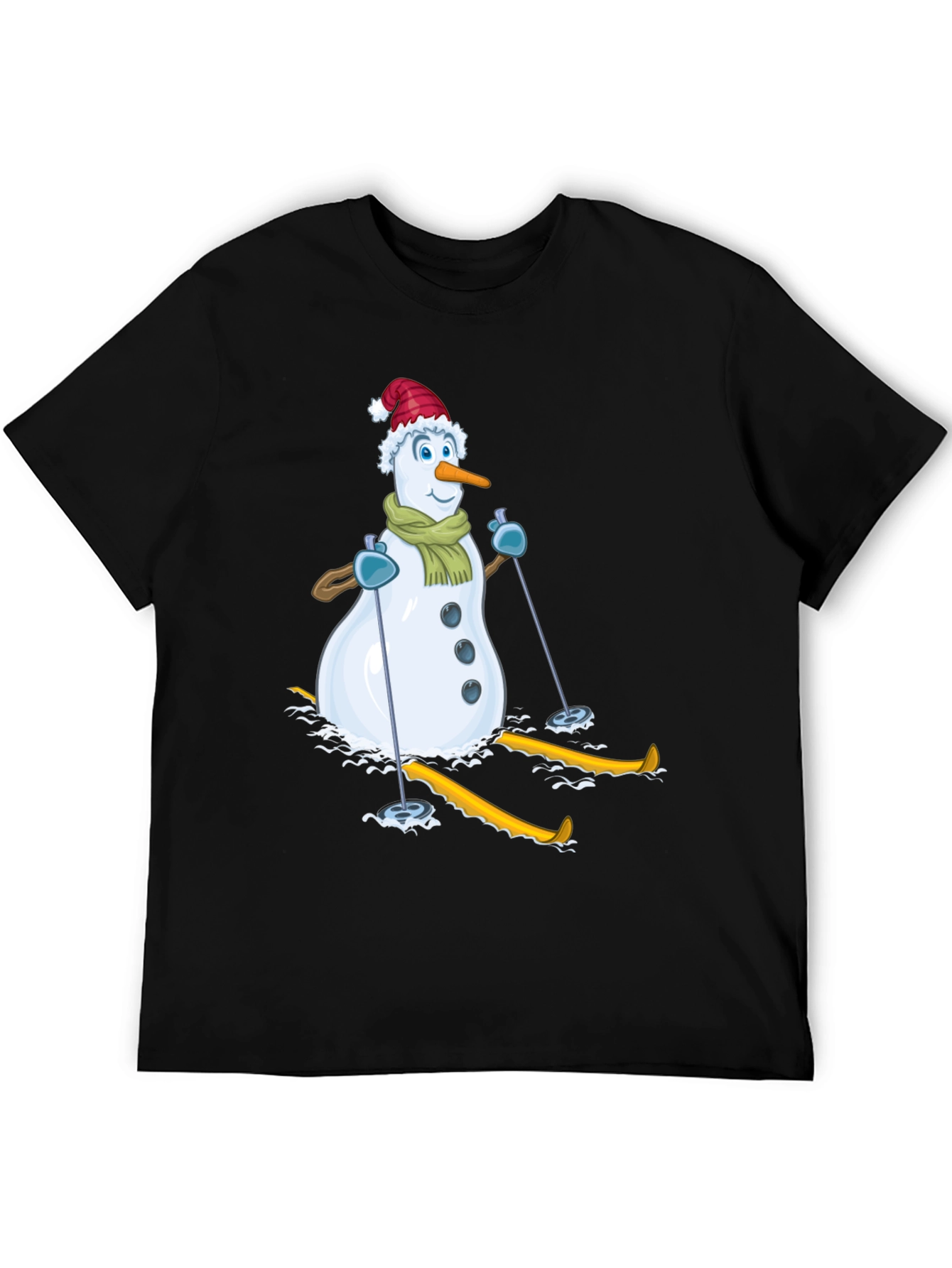 Snowman Skiing Holiday T-Shirt