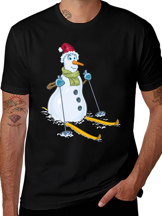 Snowman Skiing Holiday T-Shirt