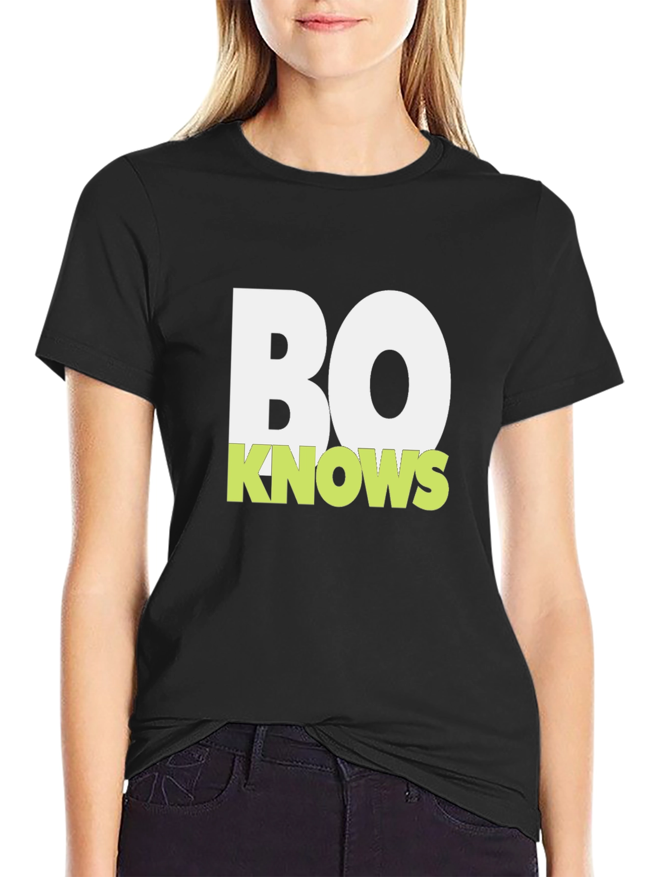 Bo Knows Graphic Tee - Black Cotton T-Shirt