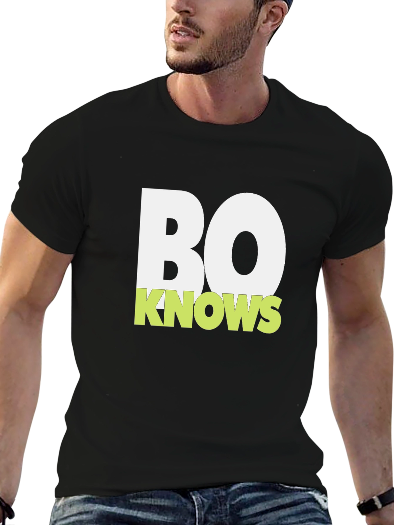 Bo Knows Graphic Tee - Black Cotton T-Shirt