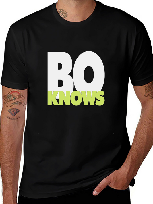 Bo Knows Graphic Tee - Black Cotton T-Shirt