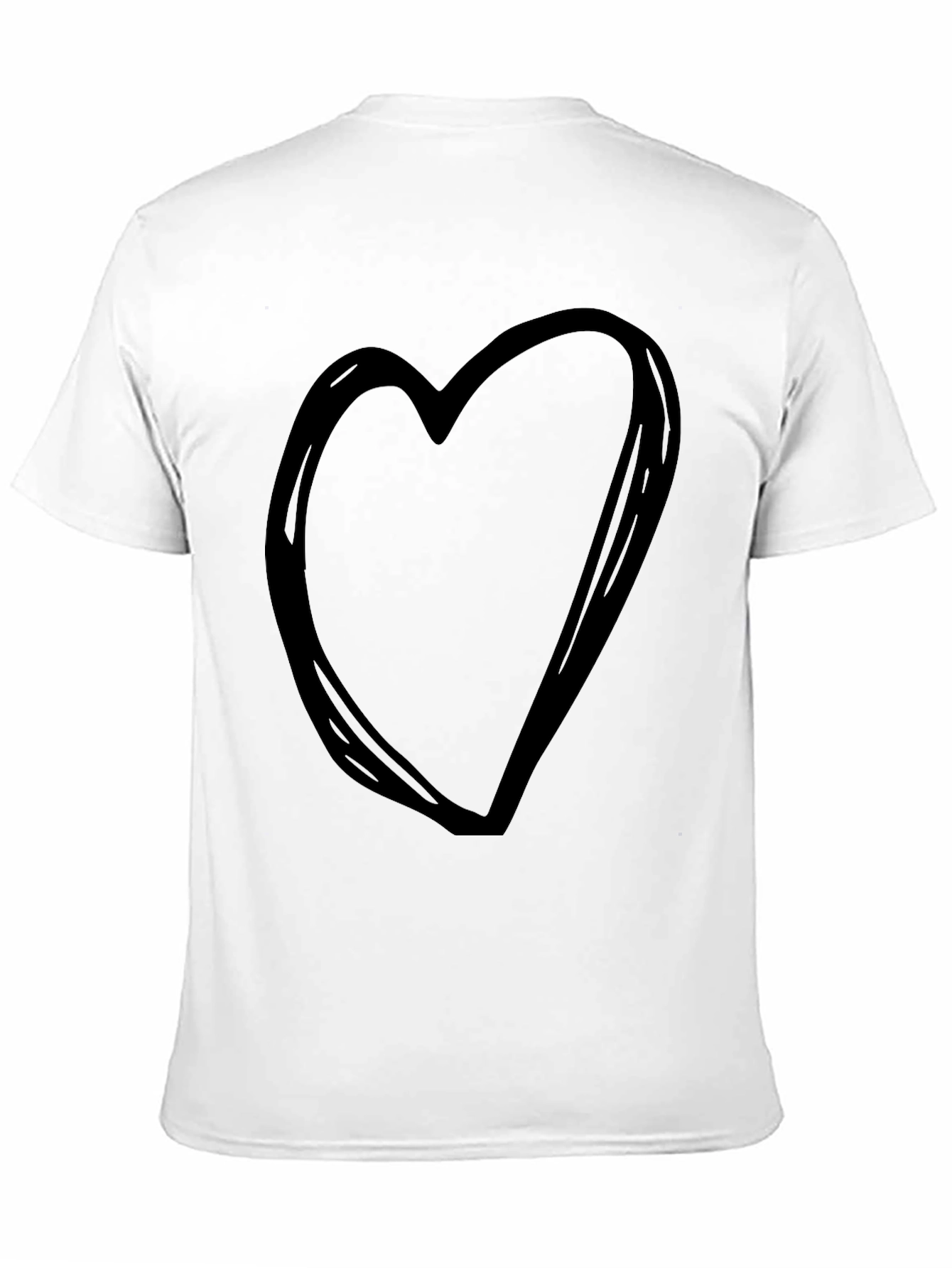 Heart Graphic Tee - Black Cotton Casual T-Shirt