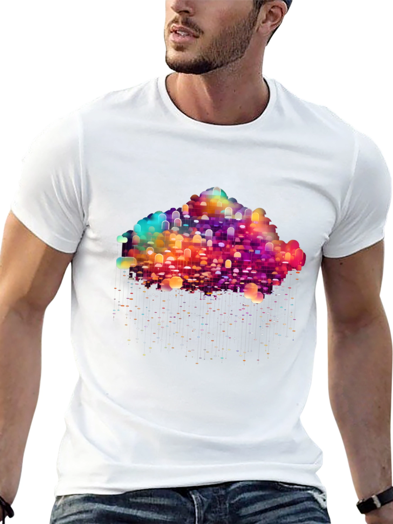 Abstract Cloud Graphic Tee - Modern Design T-Shirt