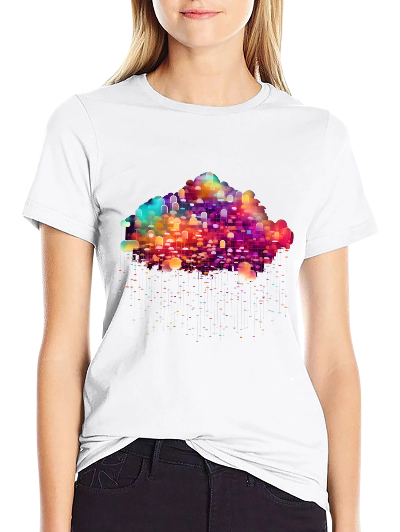 Abstract Cloud Graphic Tee - Modern Design T-Shirt
