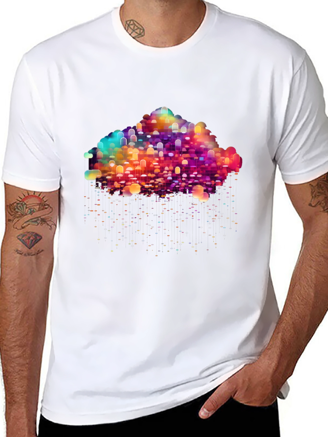 Abstract Cloud Graphic Tee - Modern Design T-Shirt