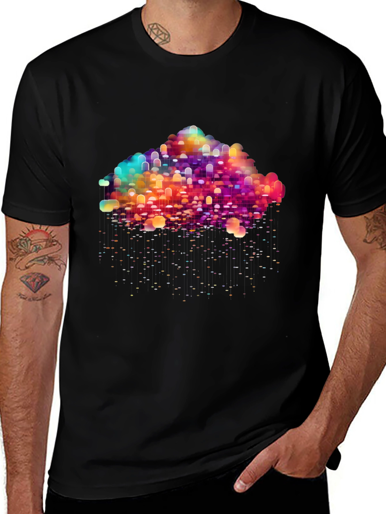 Abstract Cloud Graphic Tee - Modern Design T-Shirt