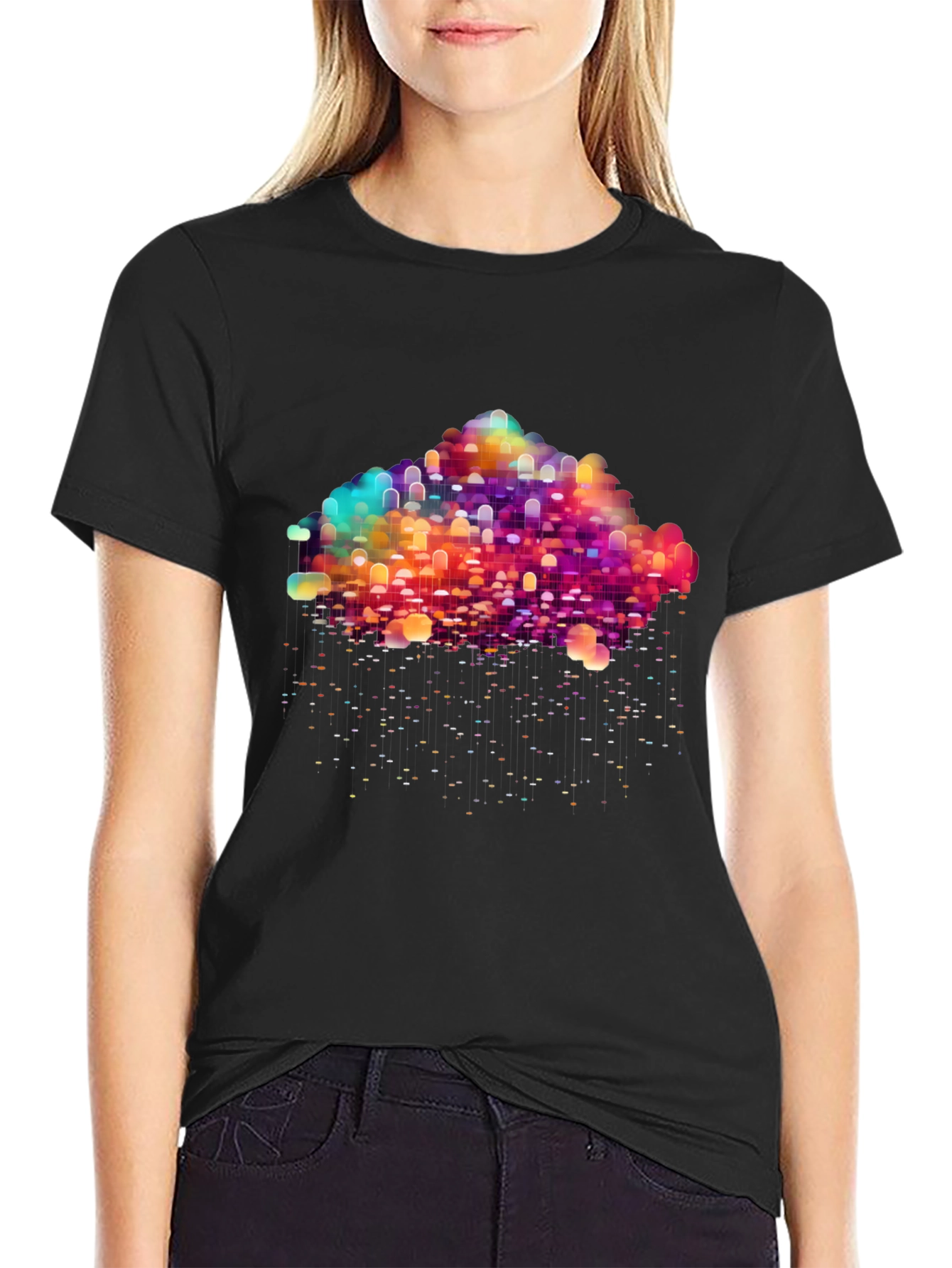 Abstract Cloud Graphic Tee - Modern Design T-Shirt