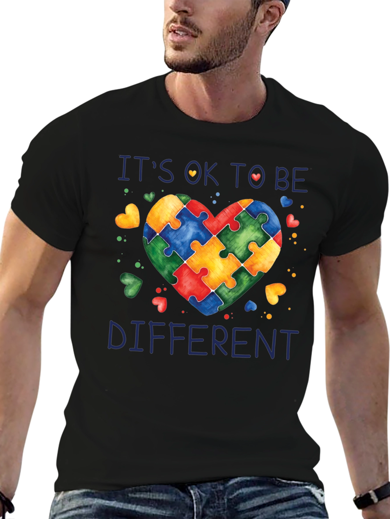 Autism Awareness Puzzle Heart Graphic T-Shirt