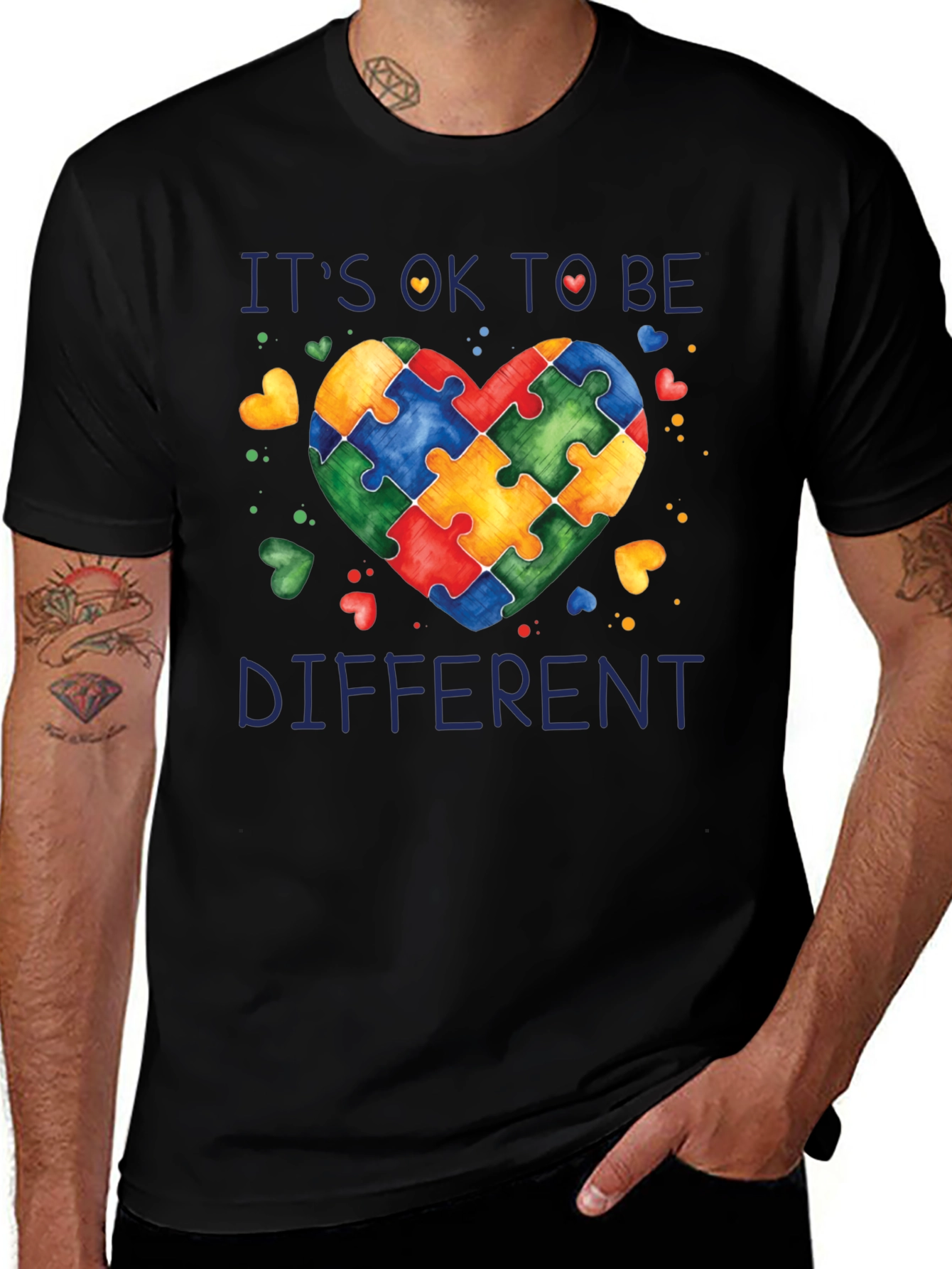 Autism Awareness Puzzle Heart Graphic T-Shirt