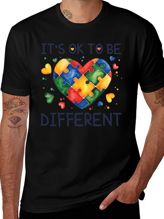 Autism Awareness Puzzle Heart Graphic T-Shirt
