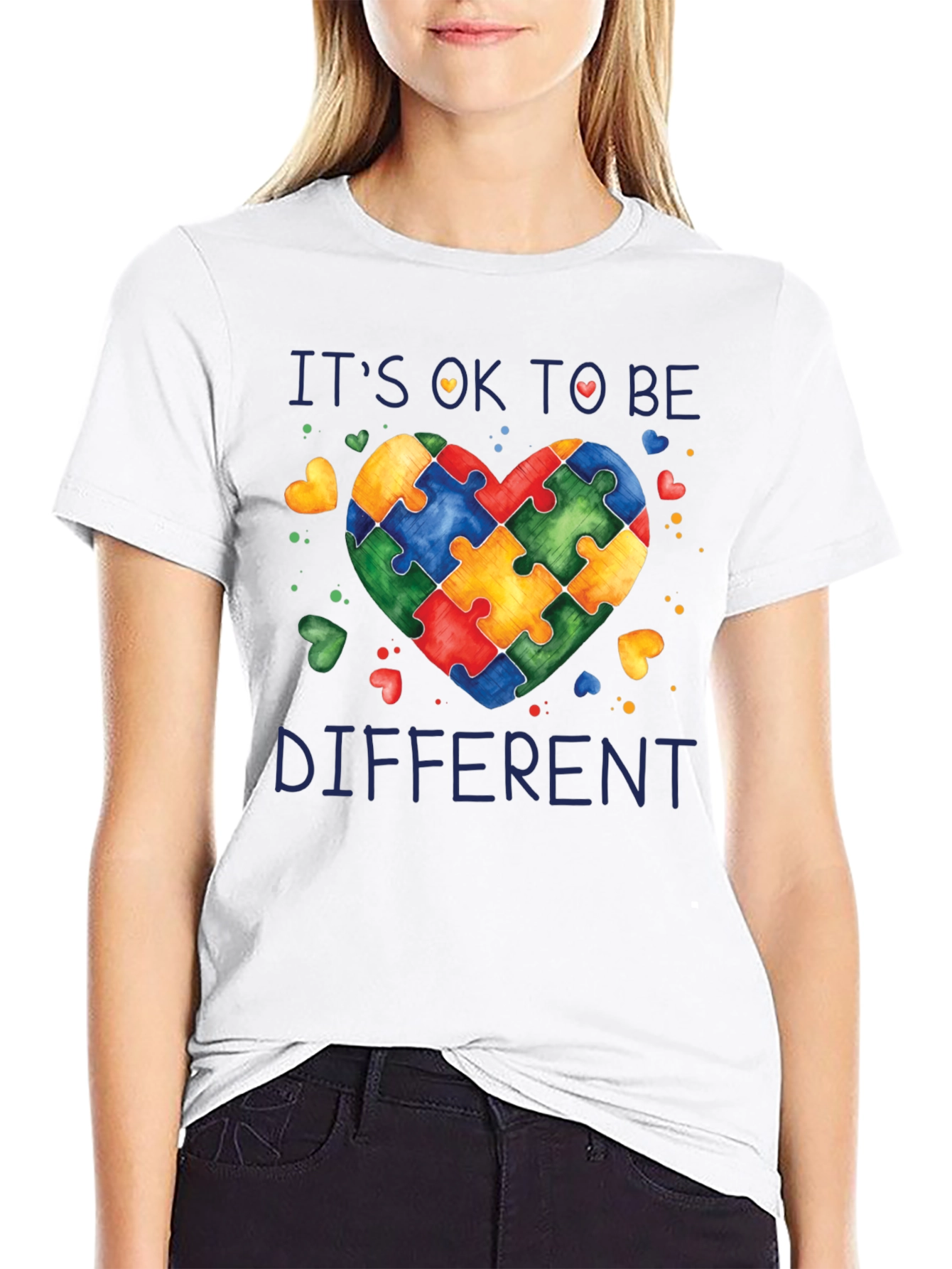 Autism Awareness Puzzle Heart Graphic T-Shirt