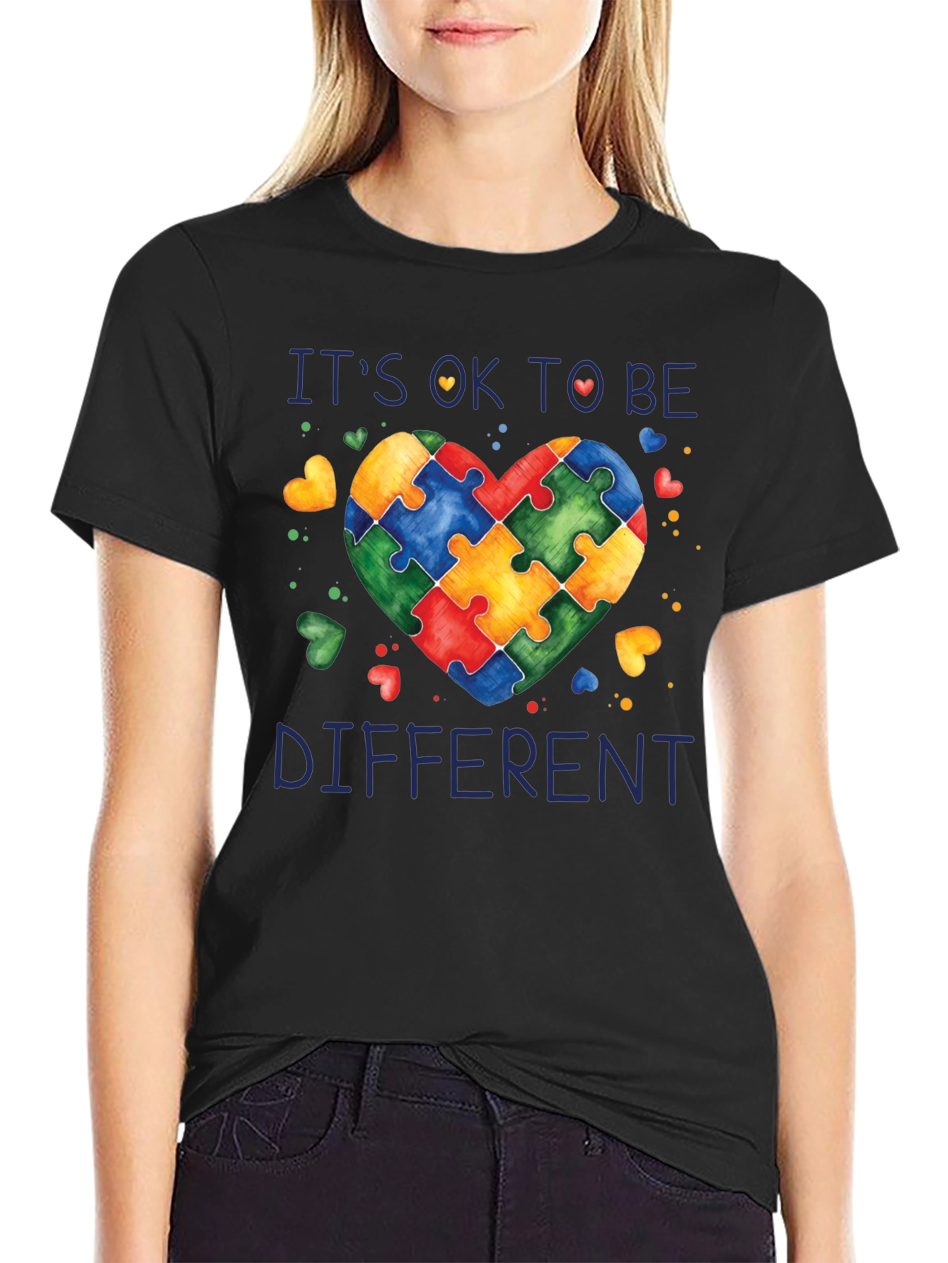 Autism Awareness Puzzle Heart Graphic T-Shirt