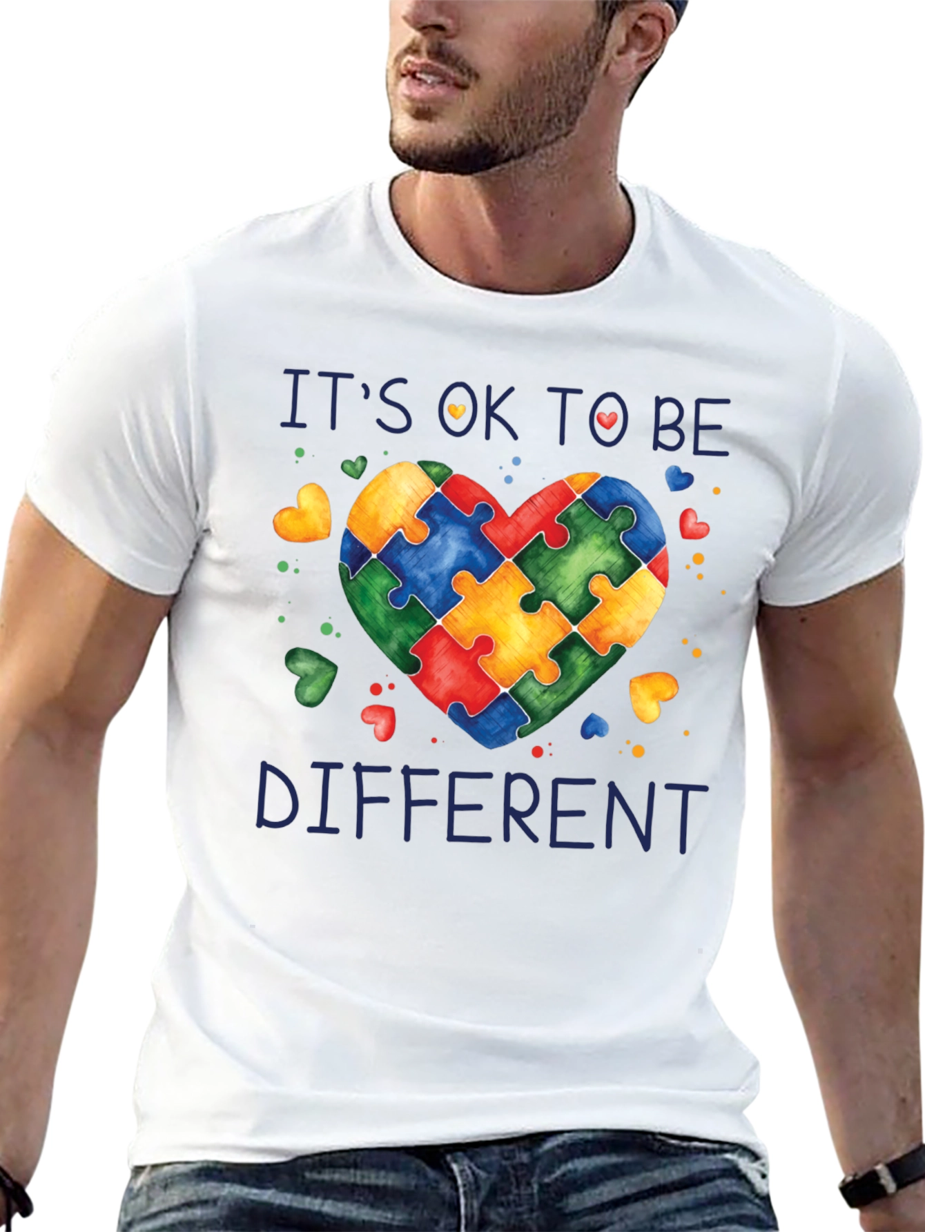 Autism Awareness Puzzle Heart Graphic T-Shirt