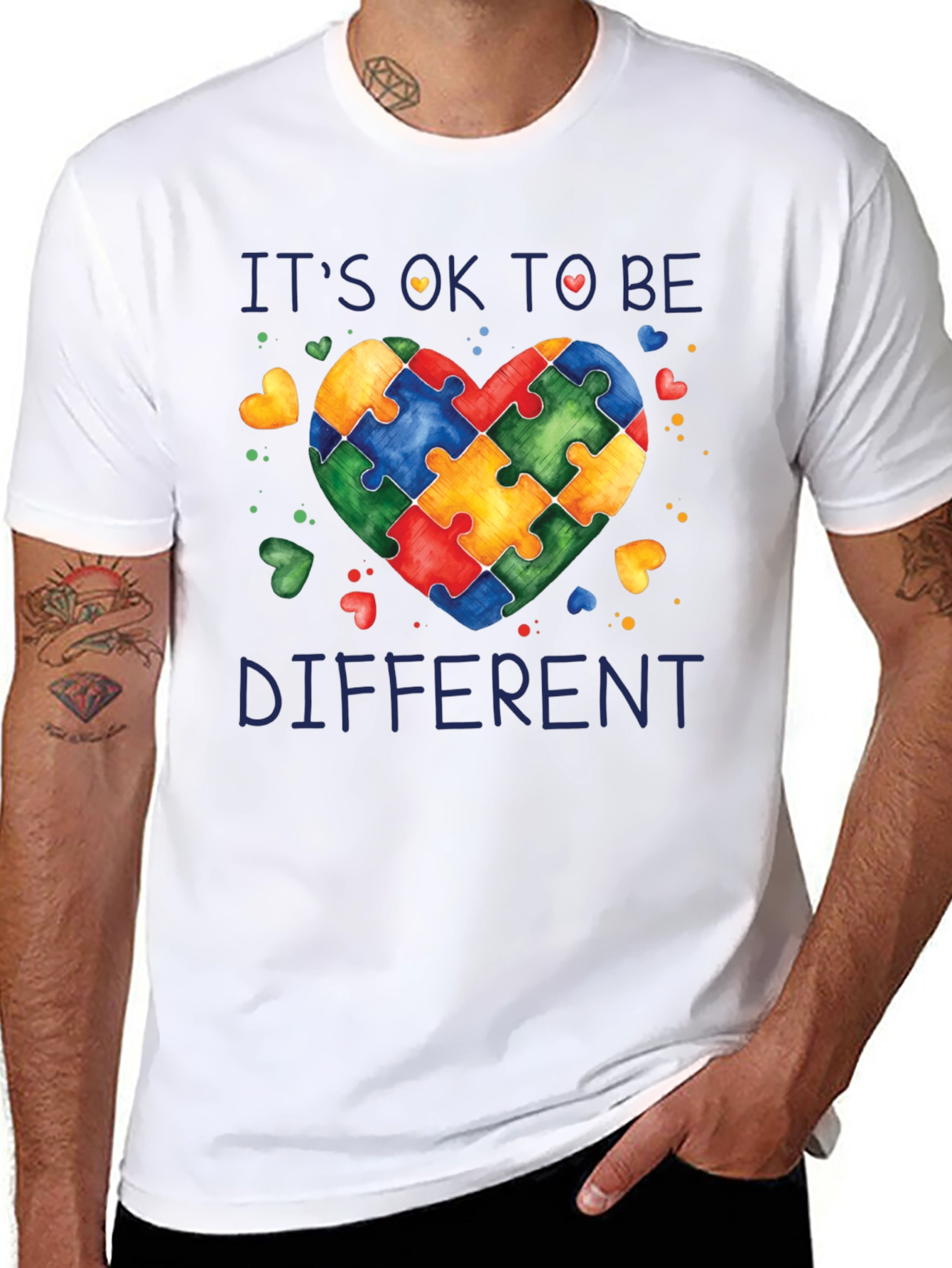 Autism Awareness Puzzle Heart Graphic T-Shirt