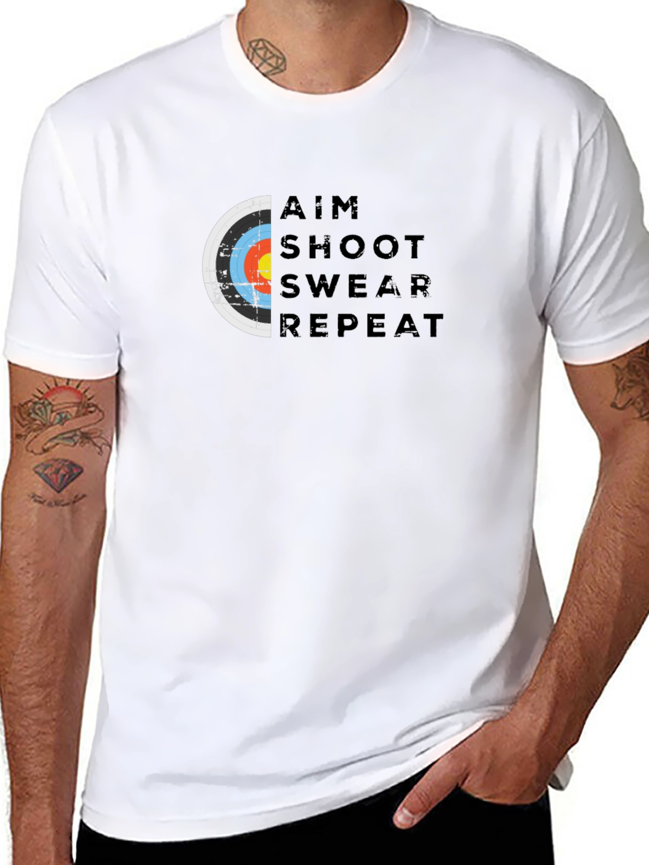 Aim Shoot Swear Repeat Archery T-Shirt